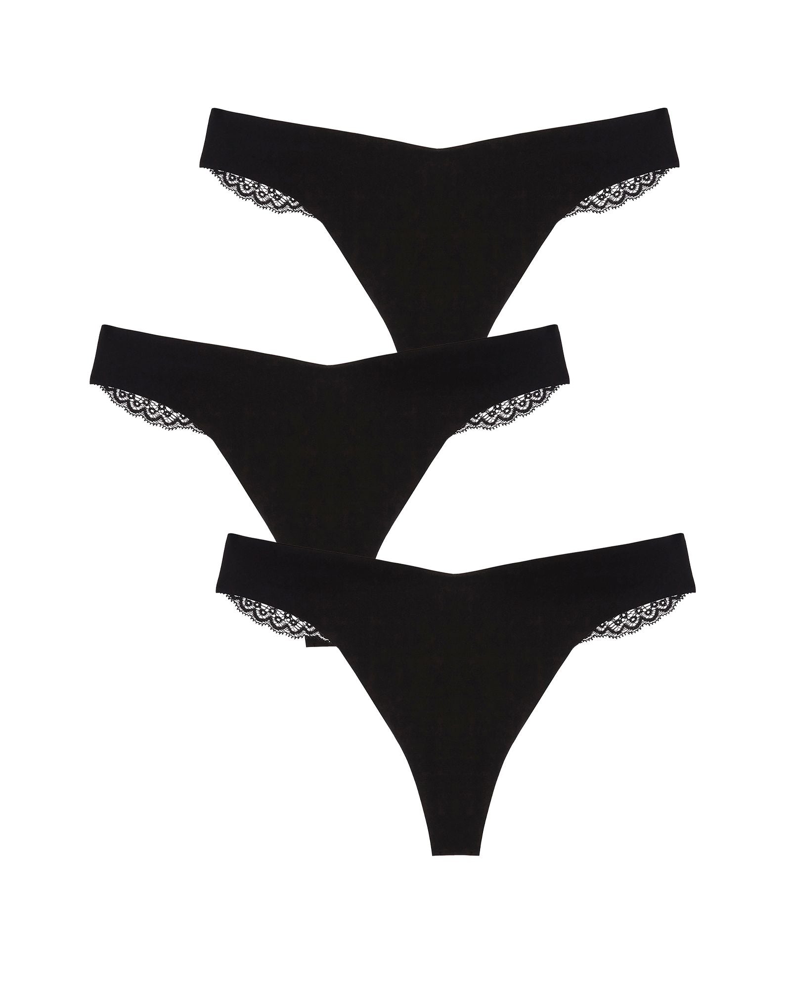 Journelle Allegra Jolie Thong 3 Pack in black