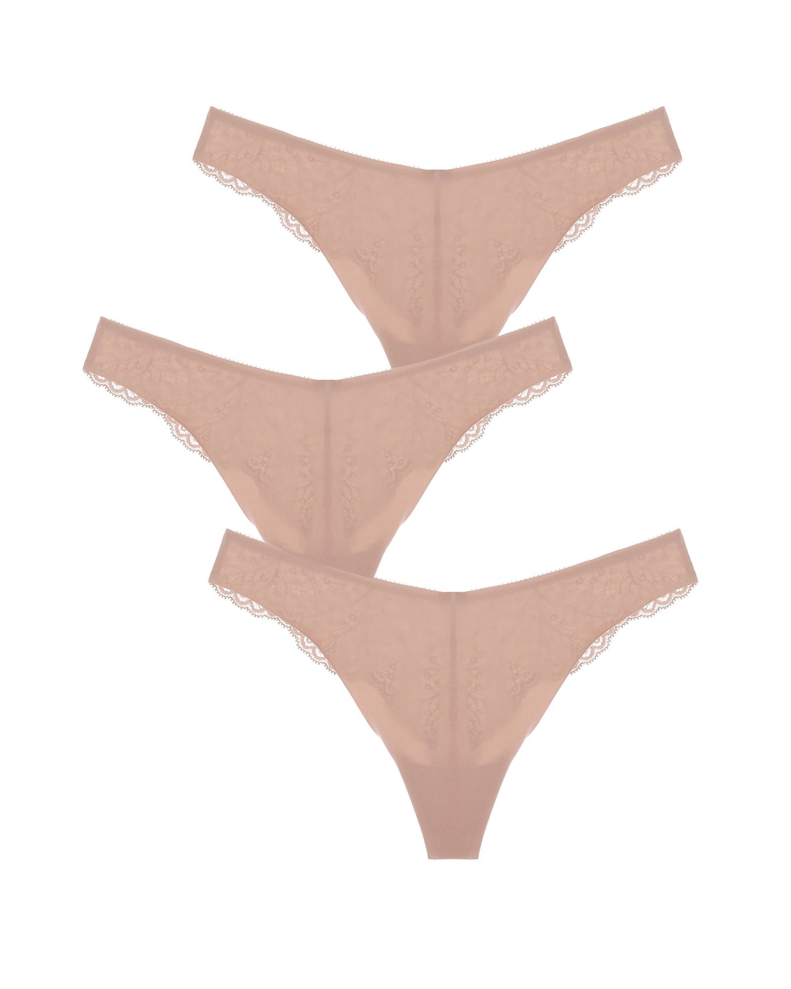 Journelle Allegra Jolie Thong 3 Pack in beige
