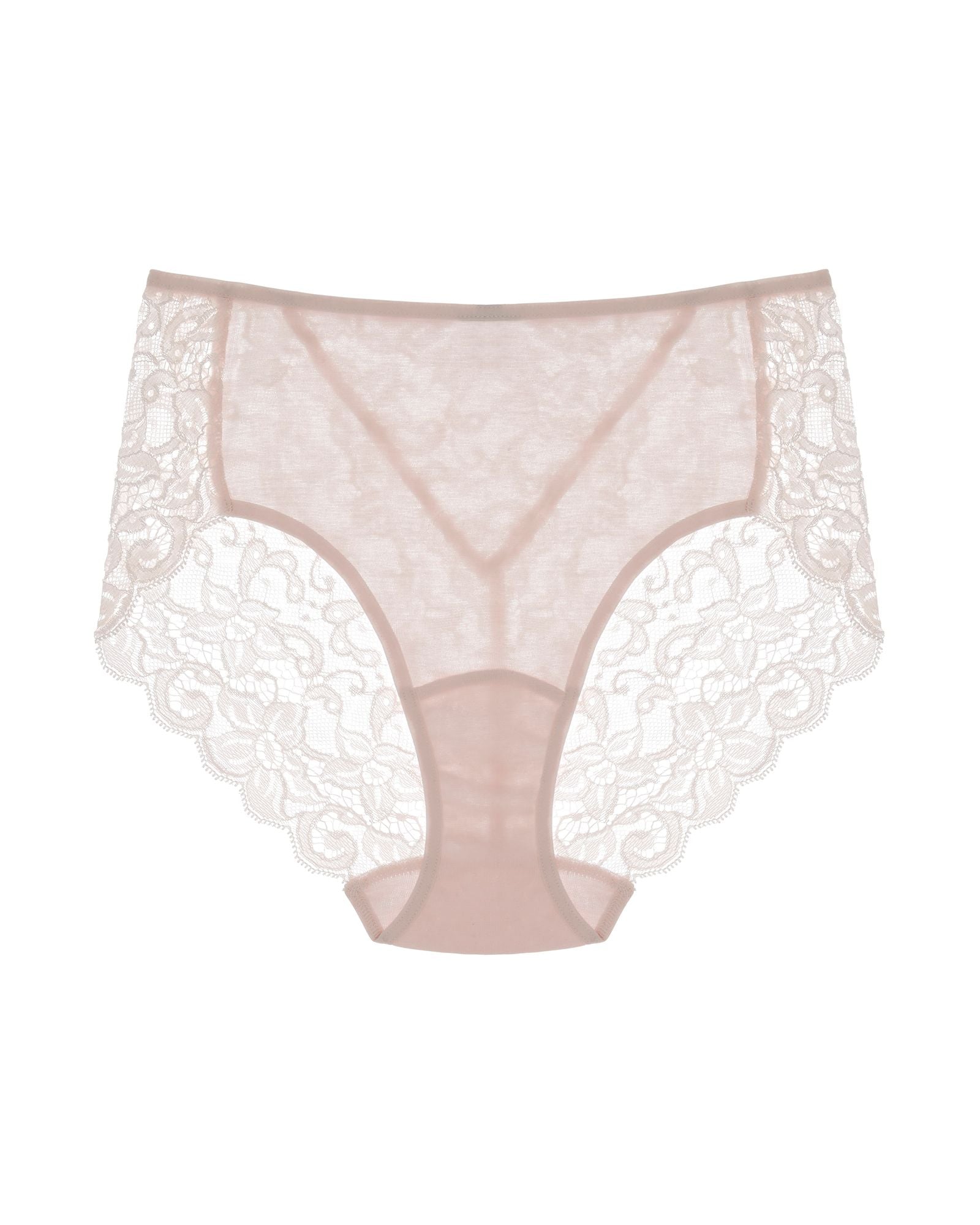 Hanro Luxury Moments Lace Back Brief in pink