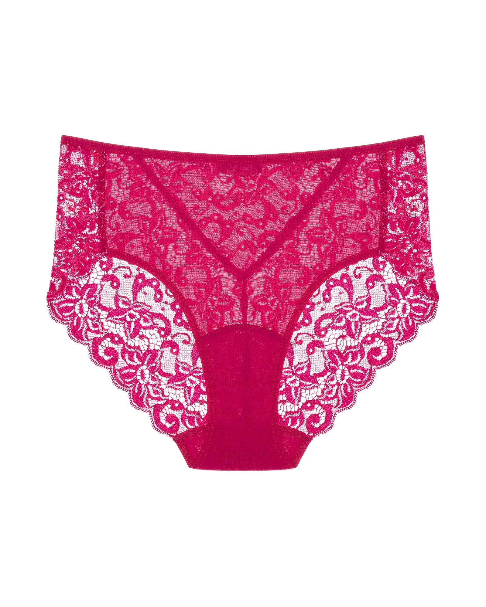 Hanro Luxury Moments Lace Back Brief in pink