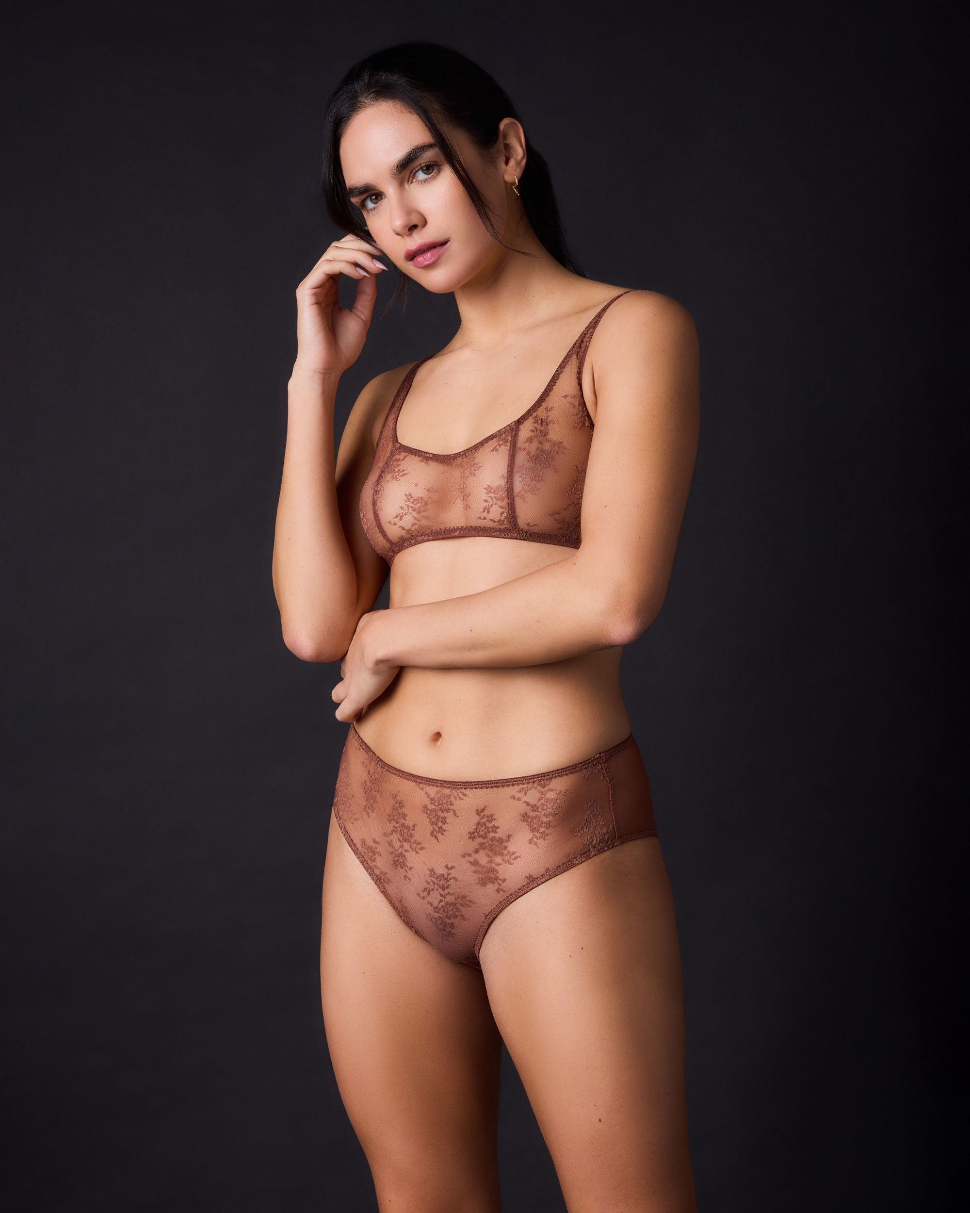 Journelle Romy Scoop Bralette in brown