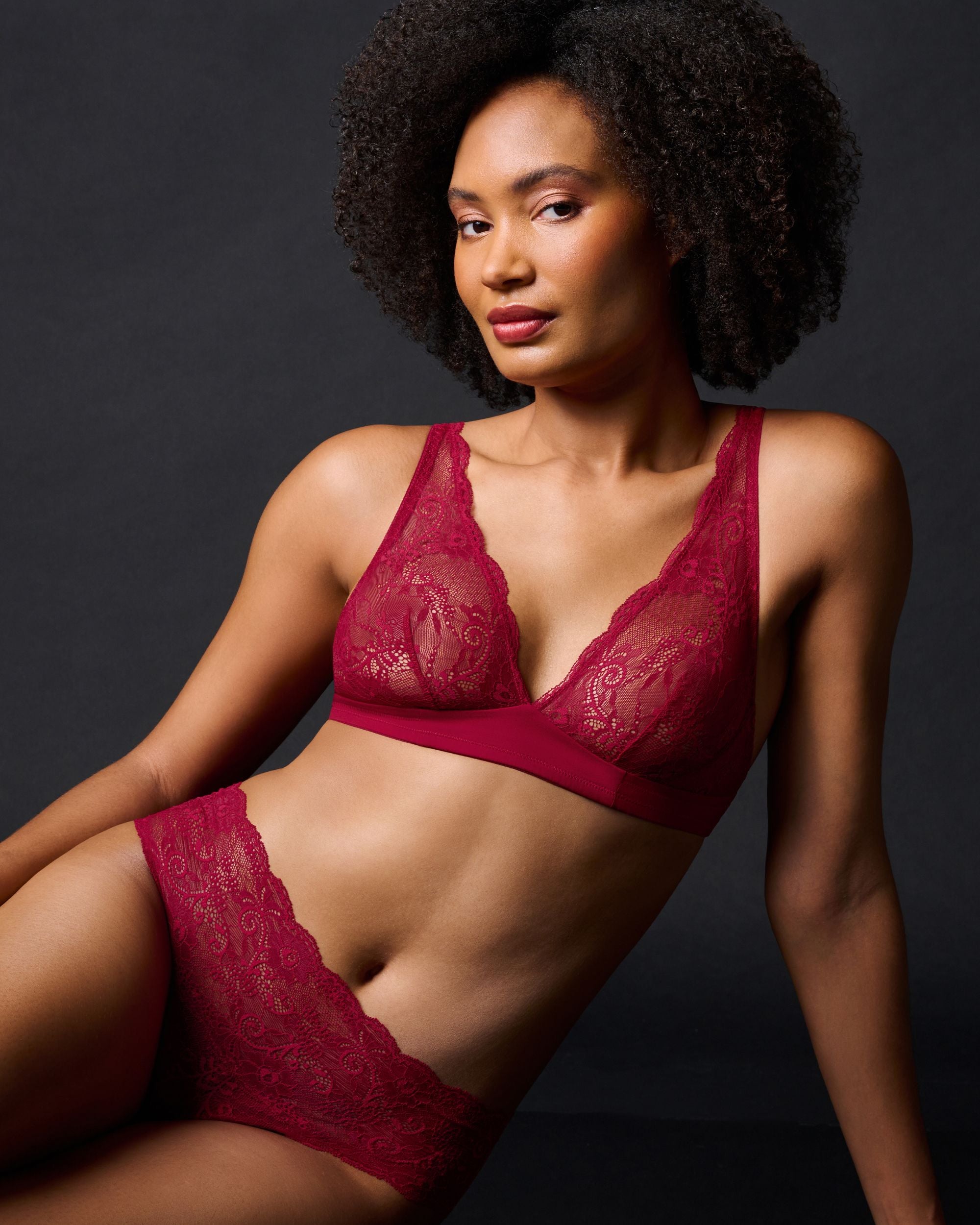 Journelle Sapna Plunge Bralette in red