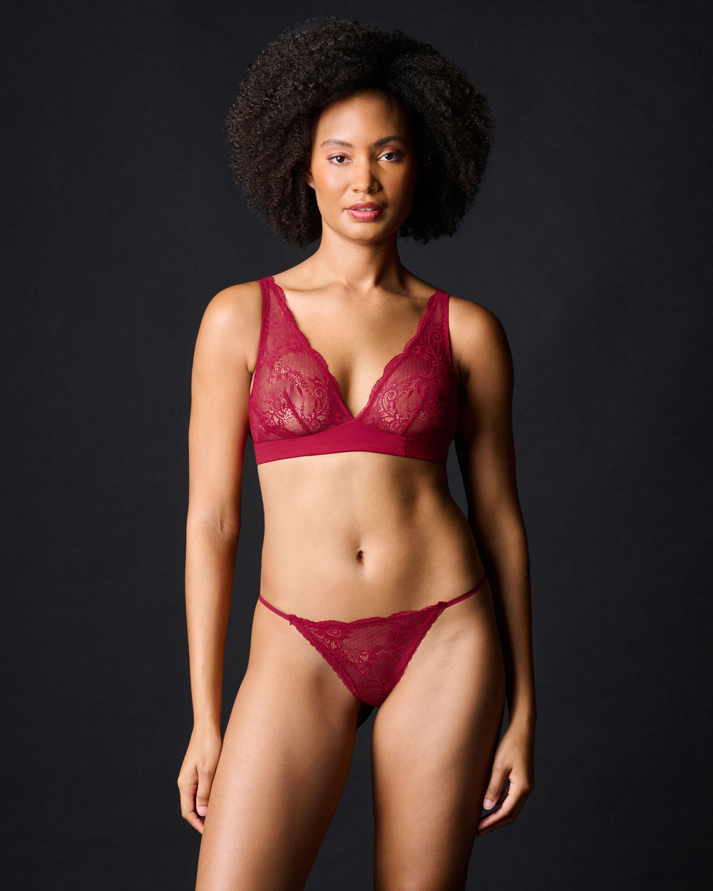 Journelle Sapna Plunge Bralette in red