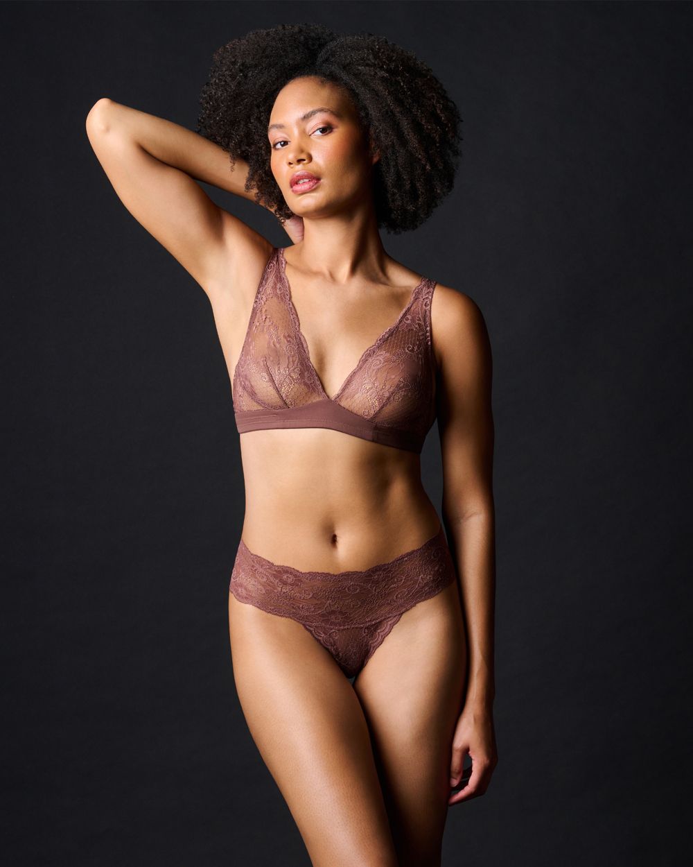 Journelle Sapna Plunge Bralette in brown