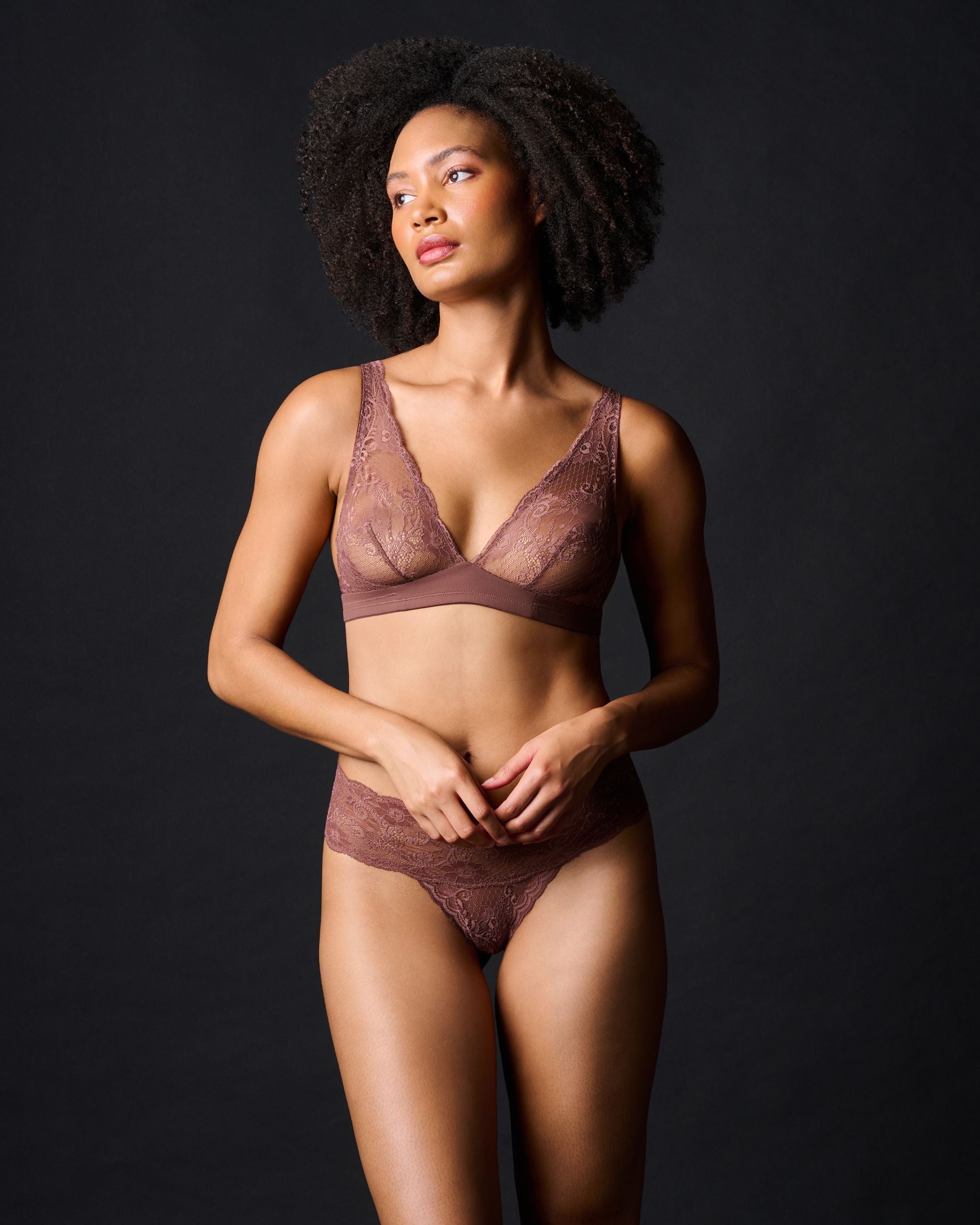 Journelle Sapna Plunge Bralette in brown