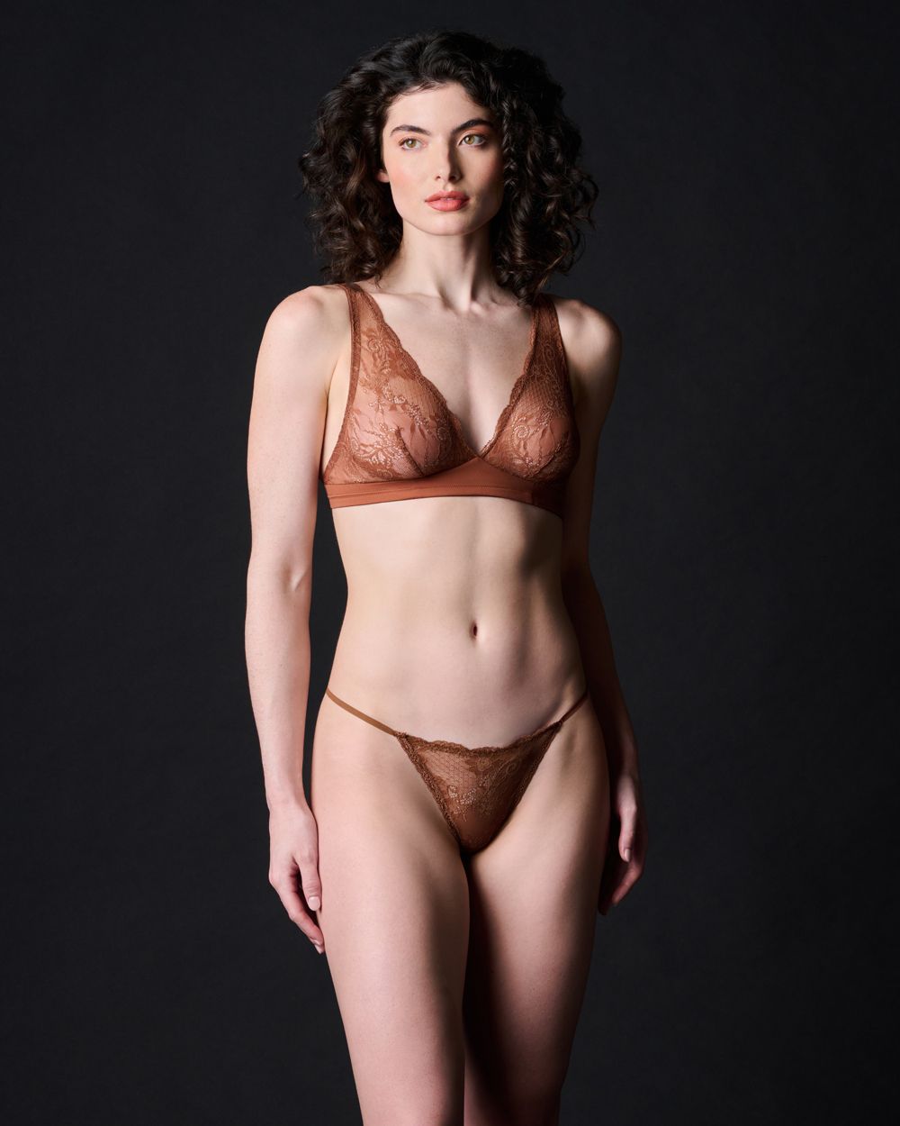 Journelle Sapna Plunge Bralette in brown