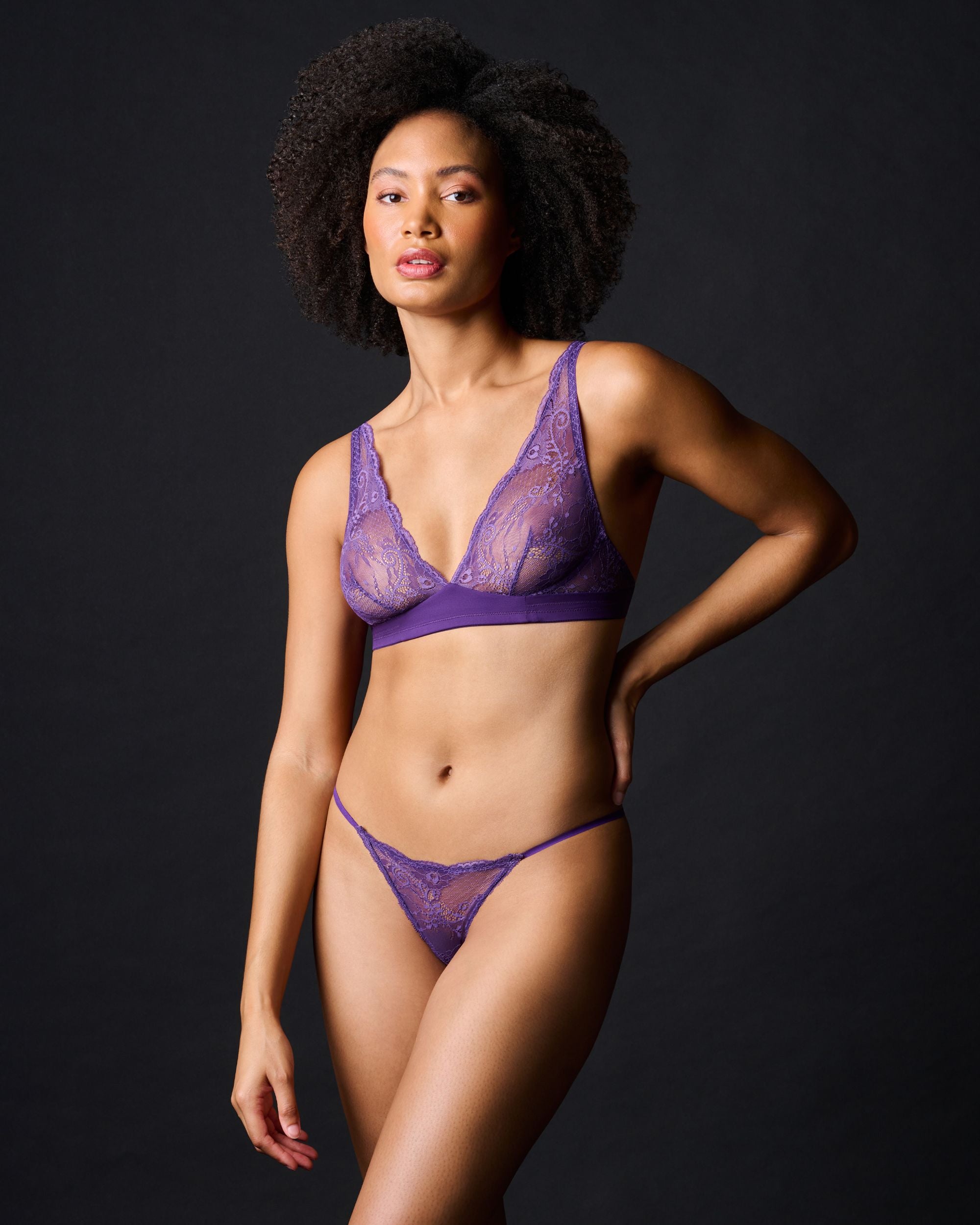 Journelle Sapna Plunge Bralette in purple
