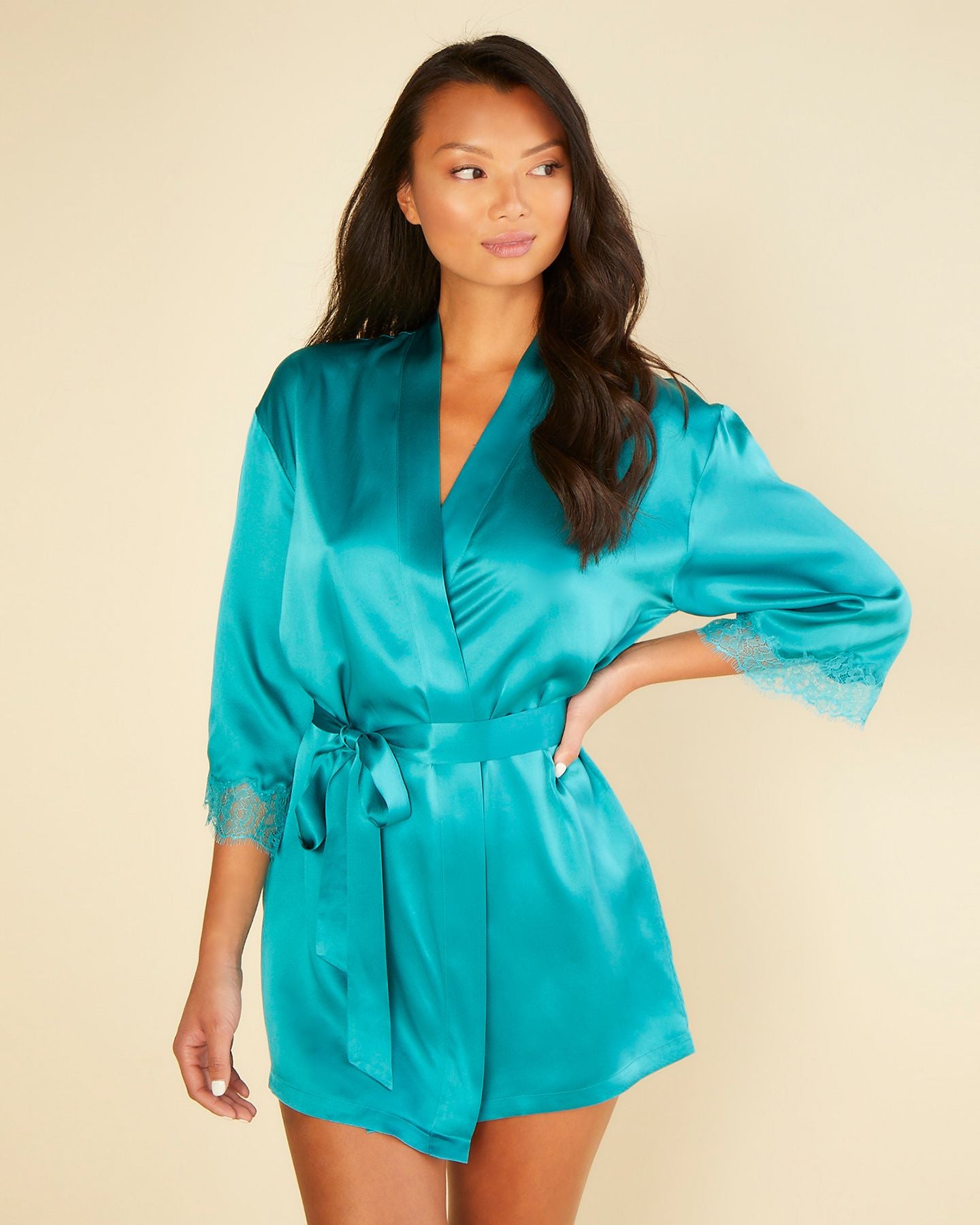 Cosabella Cosabella x Journelle Charlotte Short Robe in green