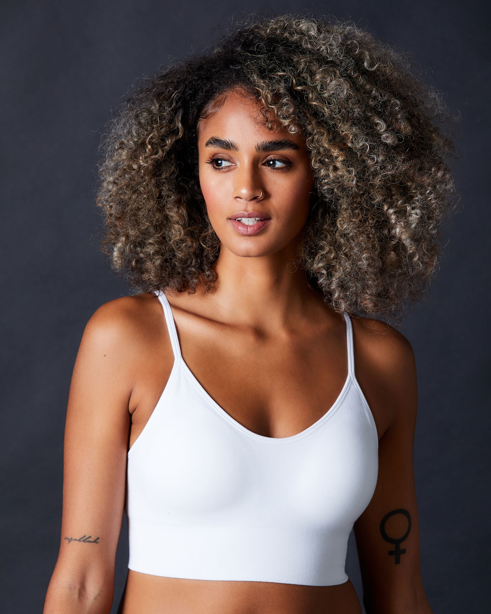 OnGossamer Cabana Cotton Seamless Crop Cami Bralette in white
