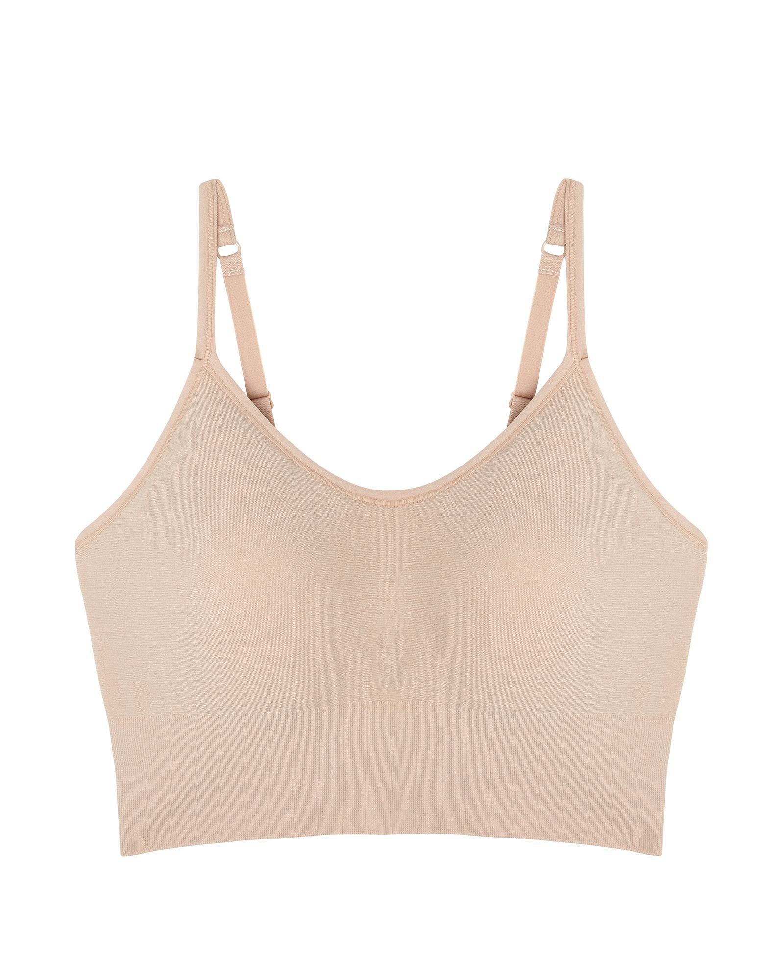 OnGossamer Cabana Cotton Seamless Crop Cami Bralette in beige