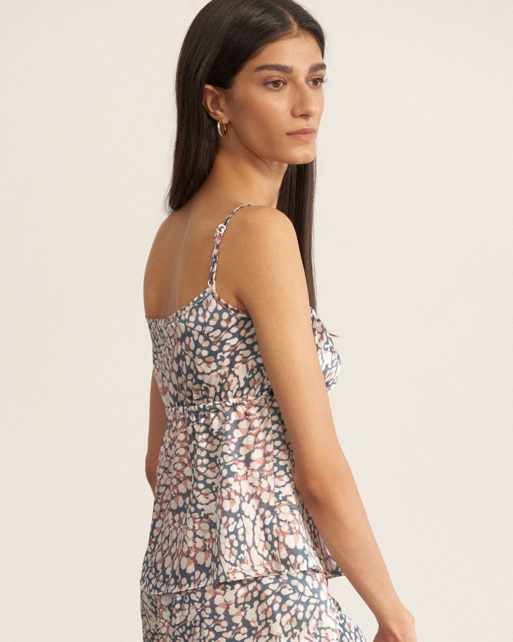 Else Marble Silk Cami in white