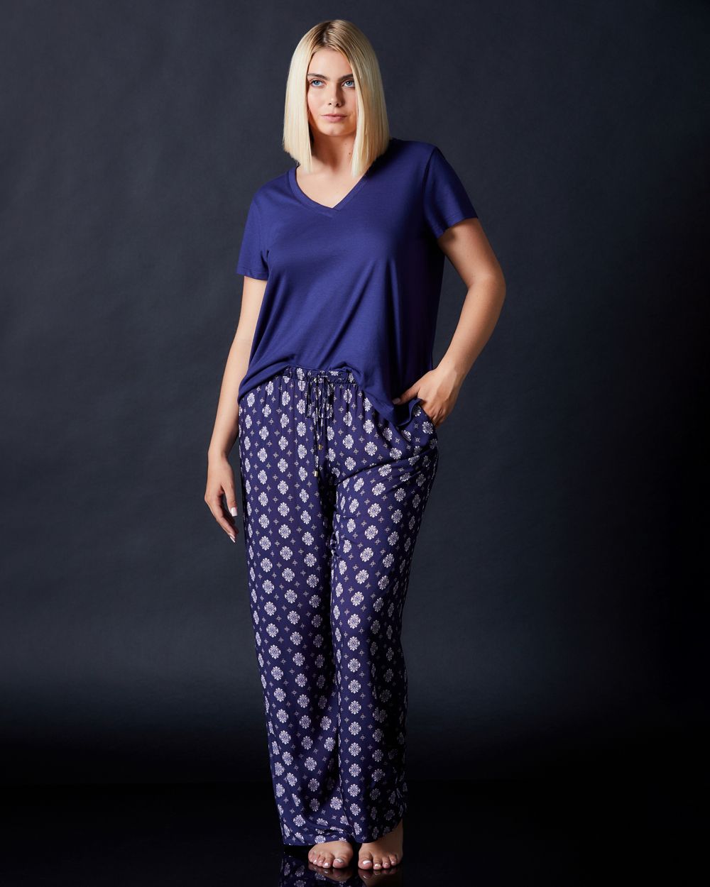 Hanro Woven Pajama Pant in blue