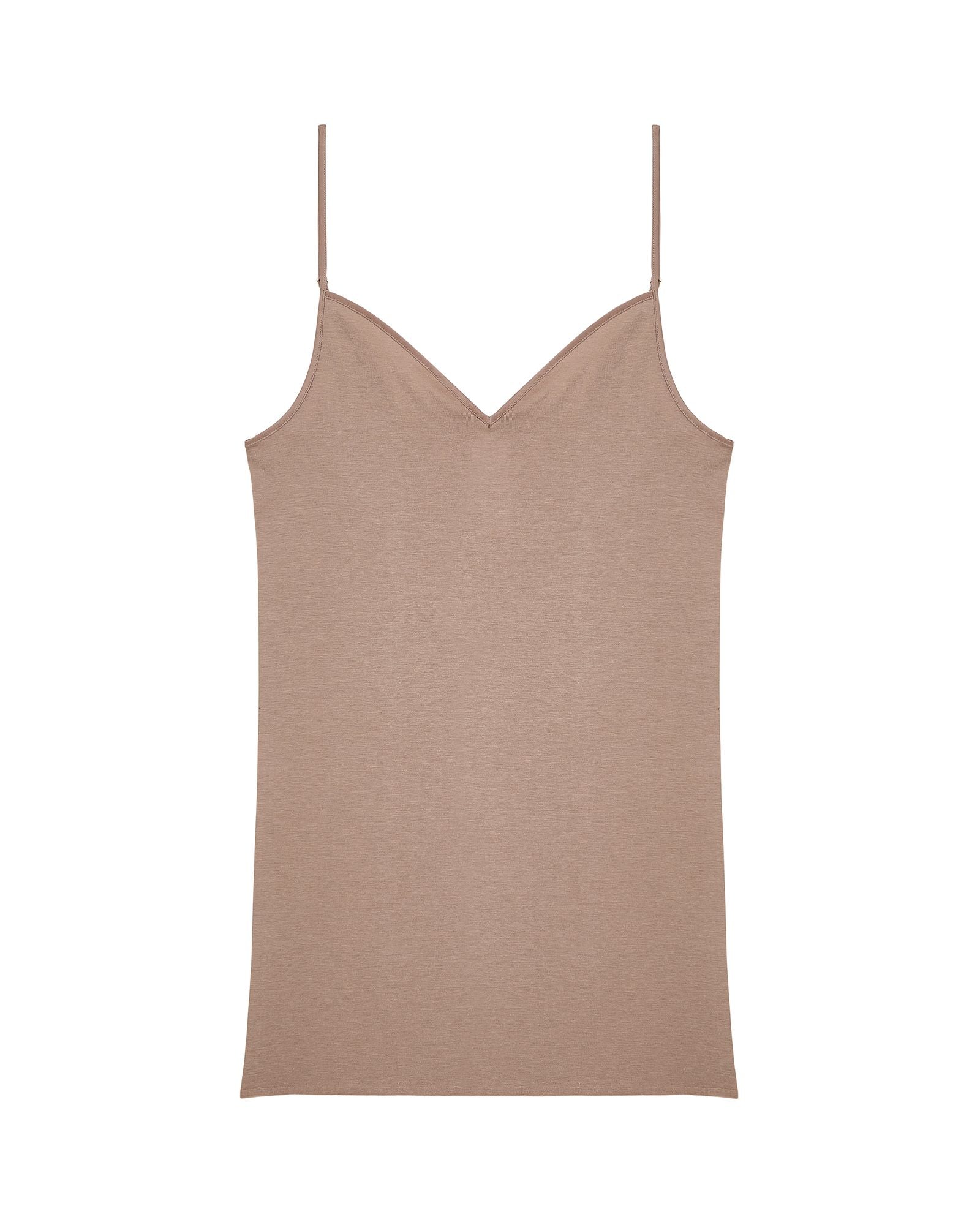 Hanro Cotton Seamless V Neck Cami in brown