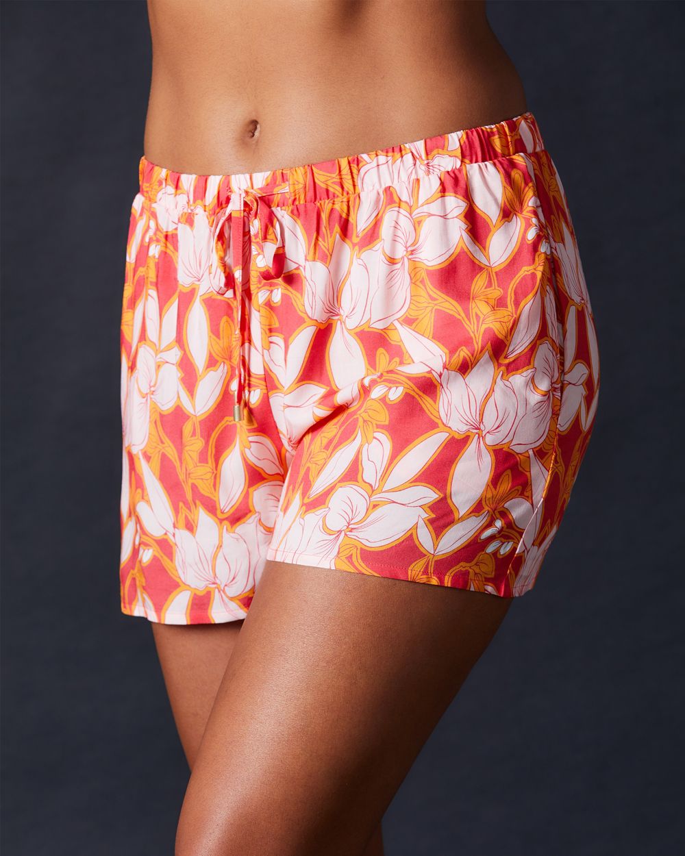 Hanro Woven Pajama Shorts in orange