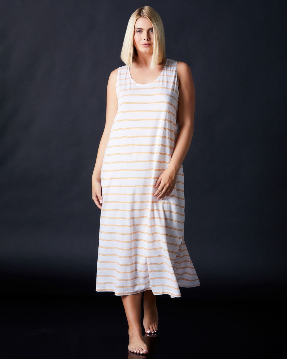 Hanro Laura Long Tank Dress in yellow