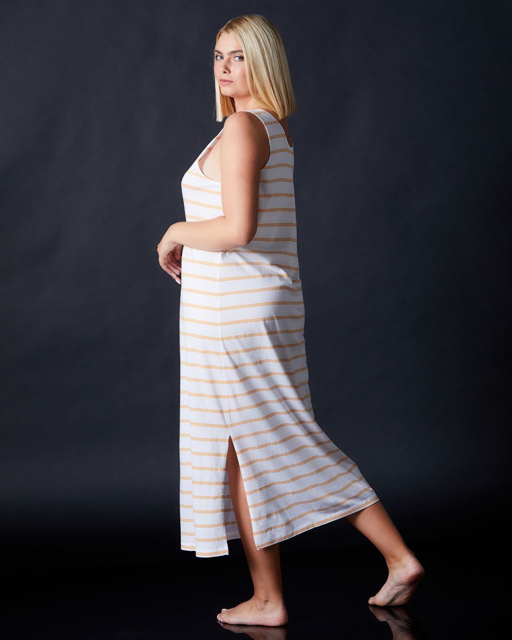 Hanro Laura Long Tank Dress in yellow