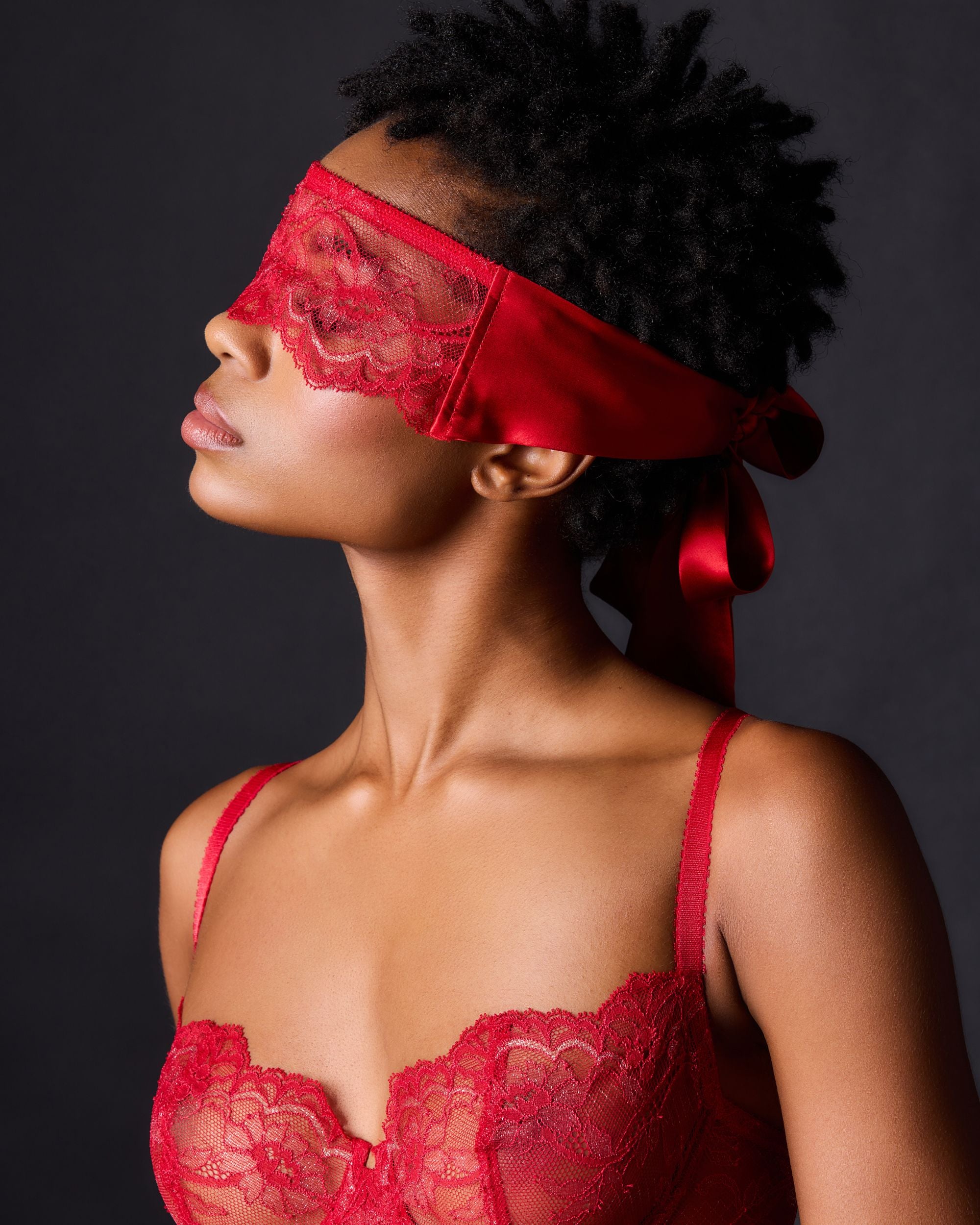 Journelle Anais Lace Eye Mask in red