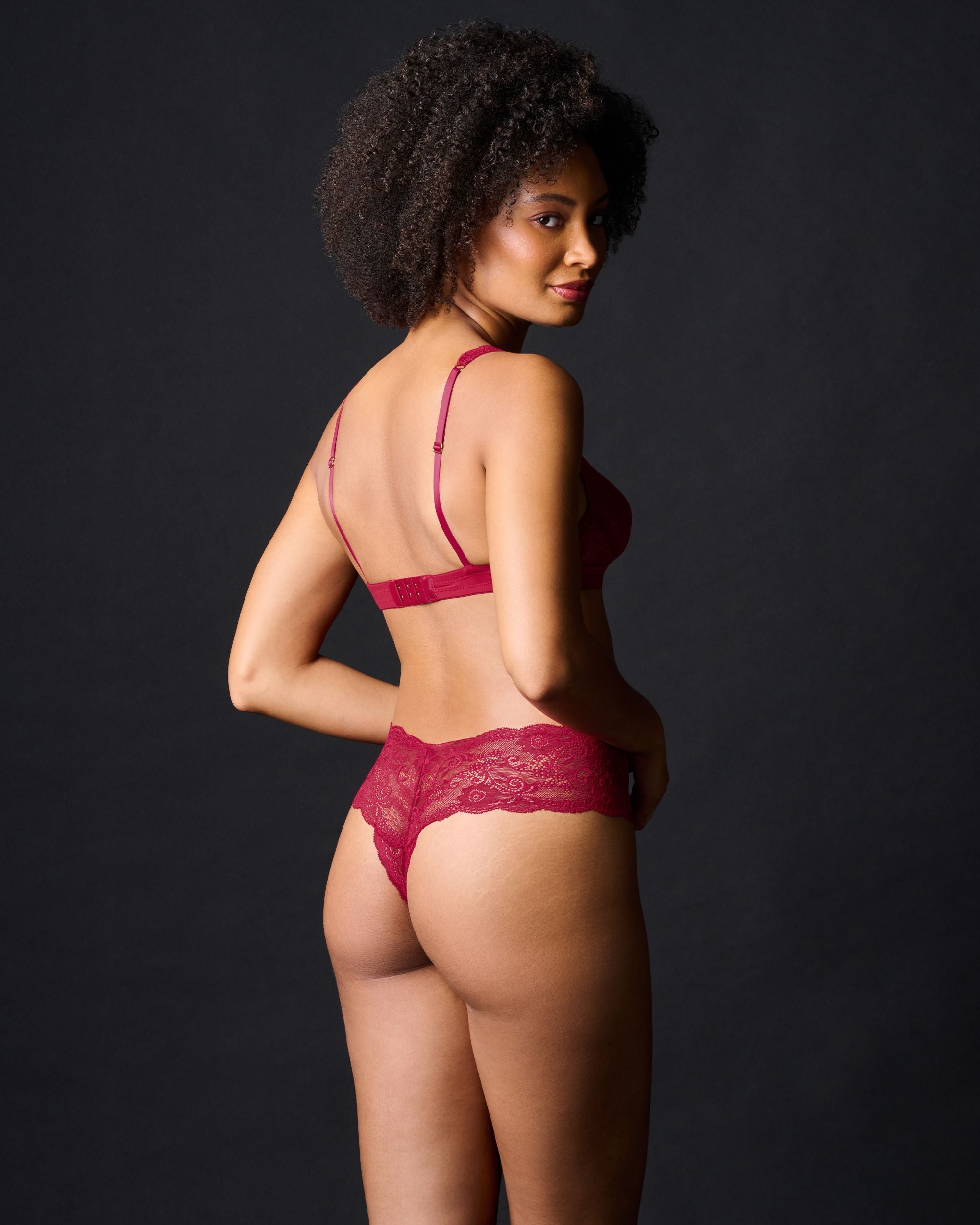 Journelle Sapna Mid-Rise Thong in red