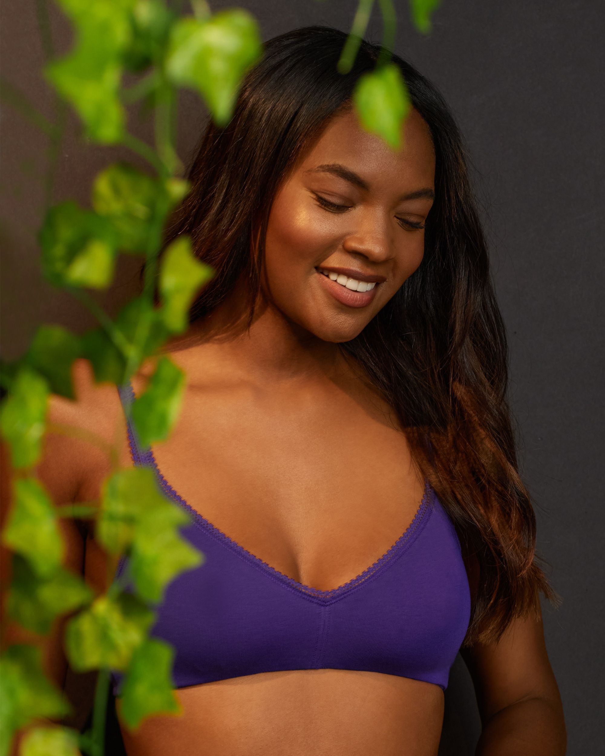 OnGossamer Cabana Cotton Bralette in blue