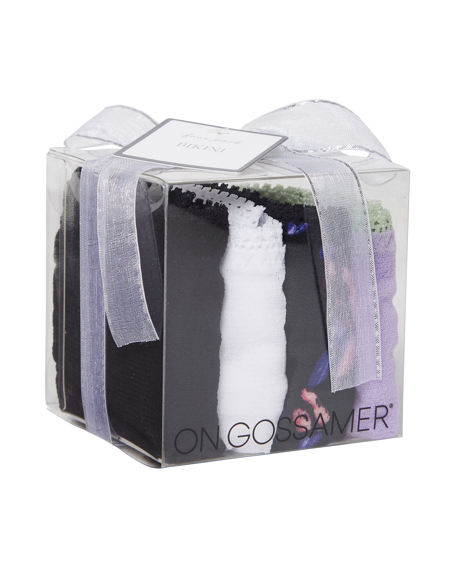 OnGossamer Mesh Hip Bikini 4 Pack in black