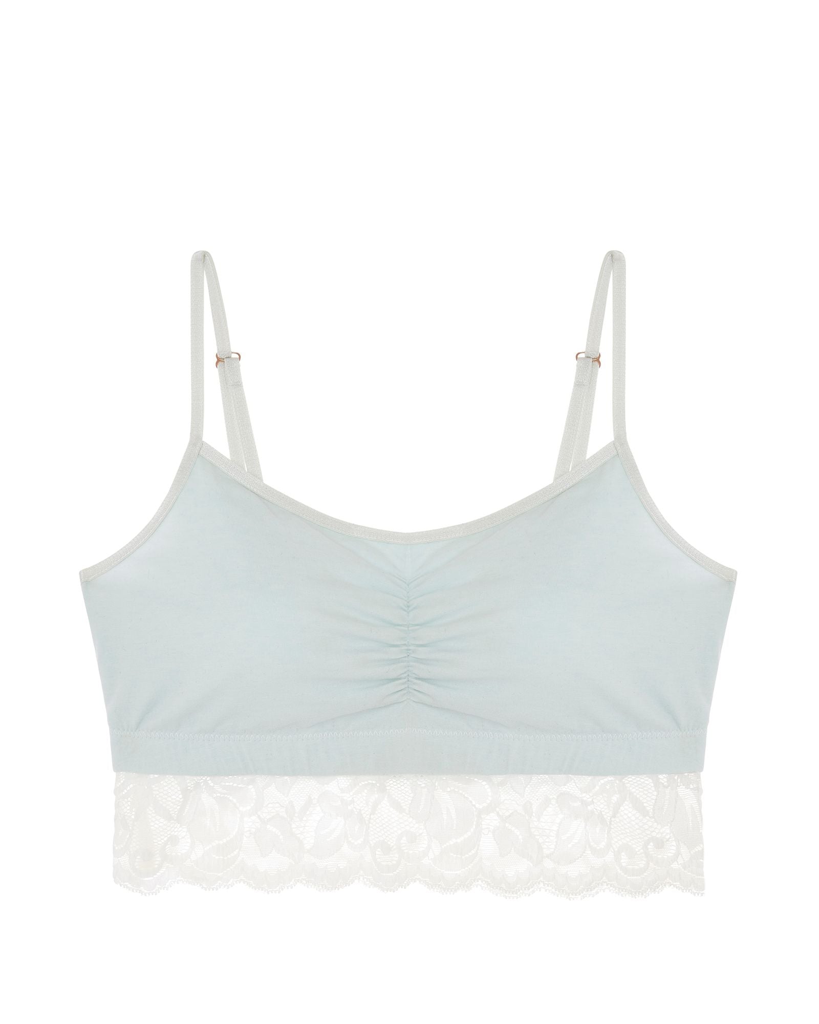 Everviolet Astrid Jersey Pocketed Bralette with Lace in green