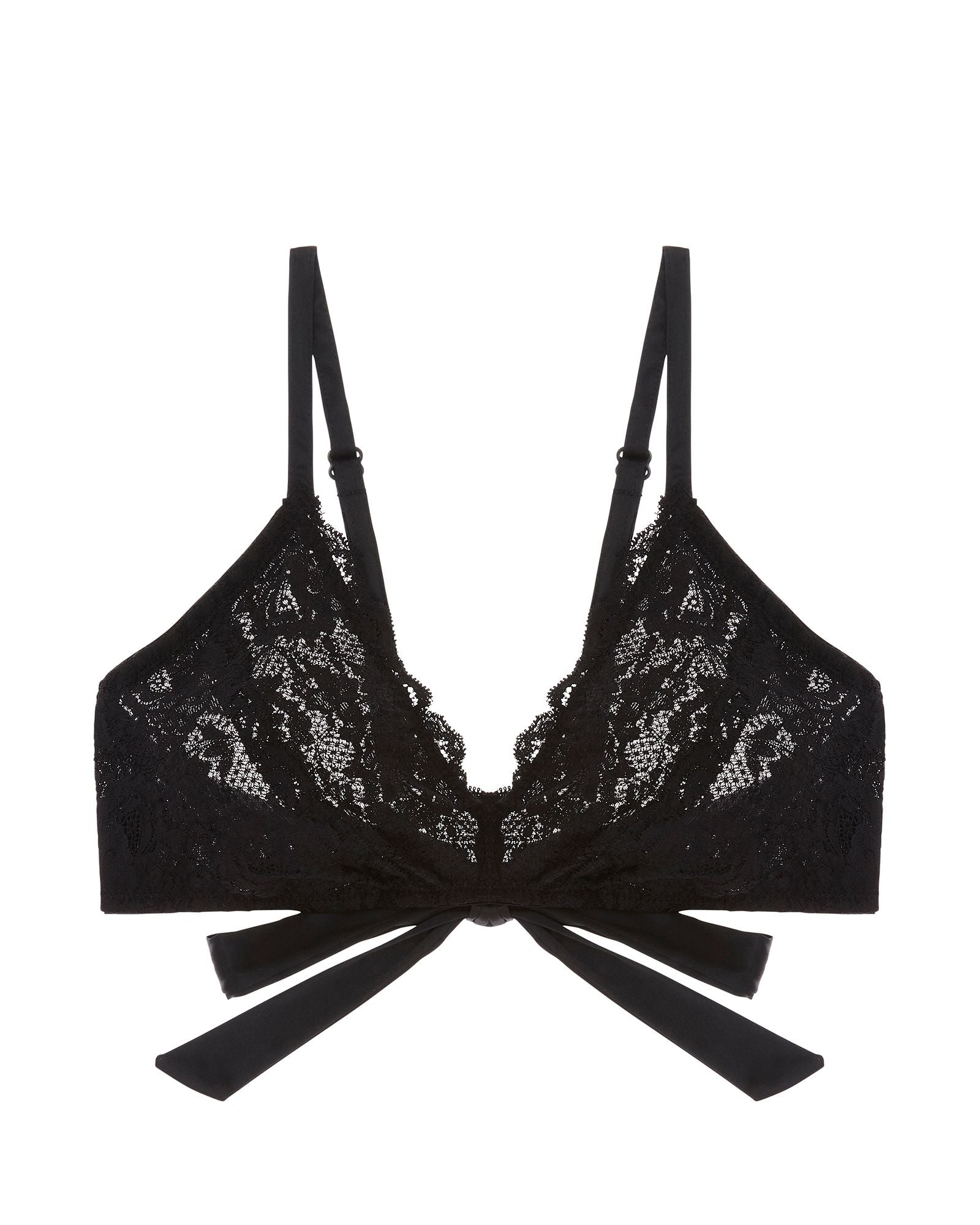 Cosabella Never Say Never Tie Me Up Triangle Bralette in black