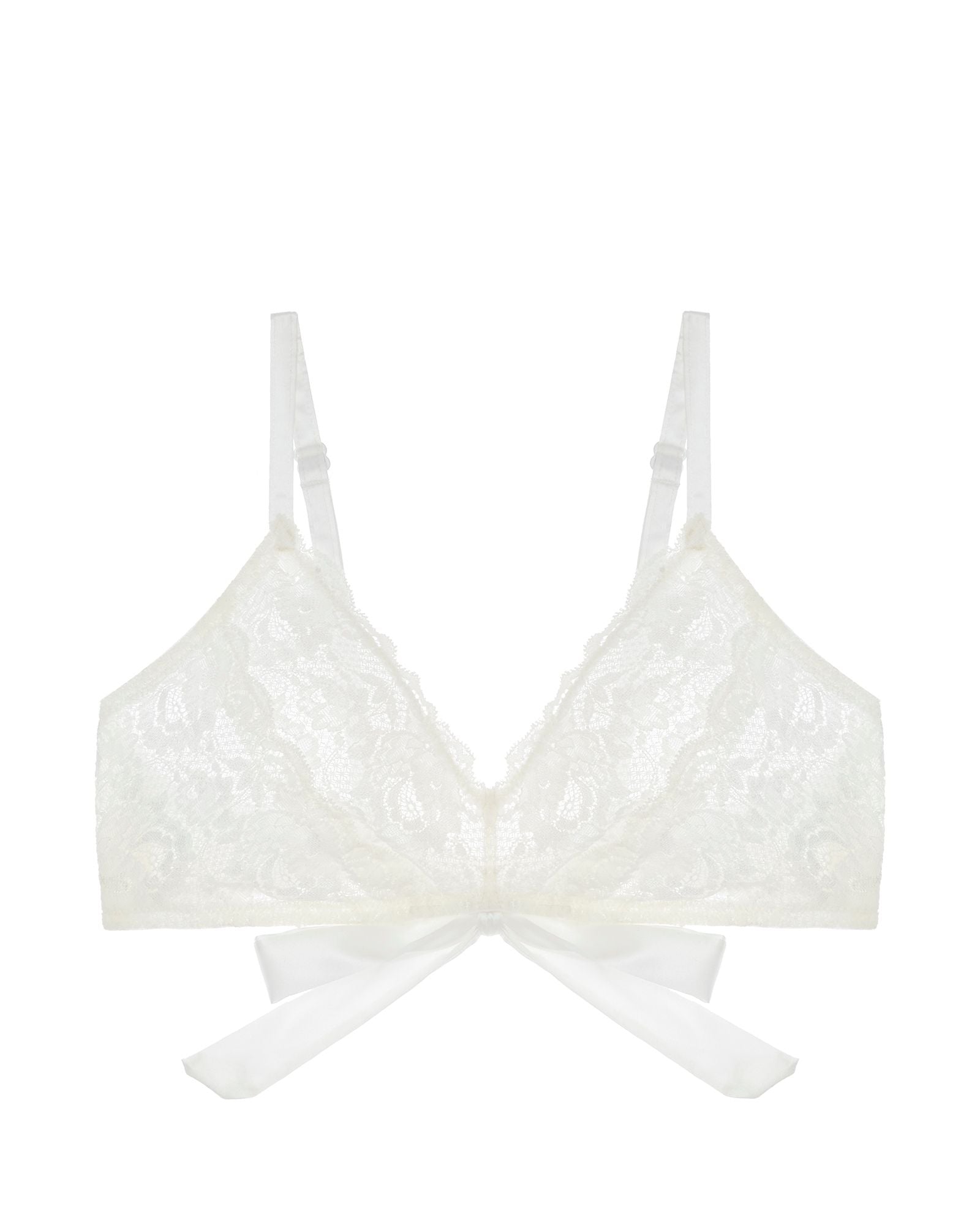 Cosabella Never Say Never Tie Me Up Triangle Bralette in white