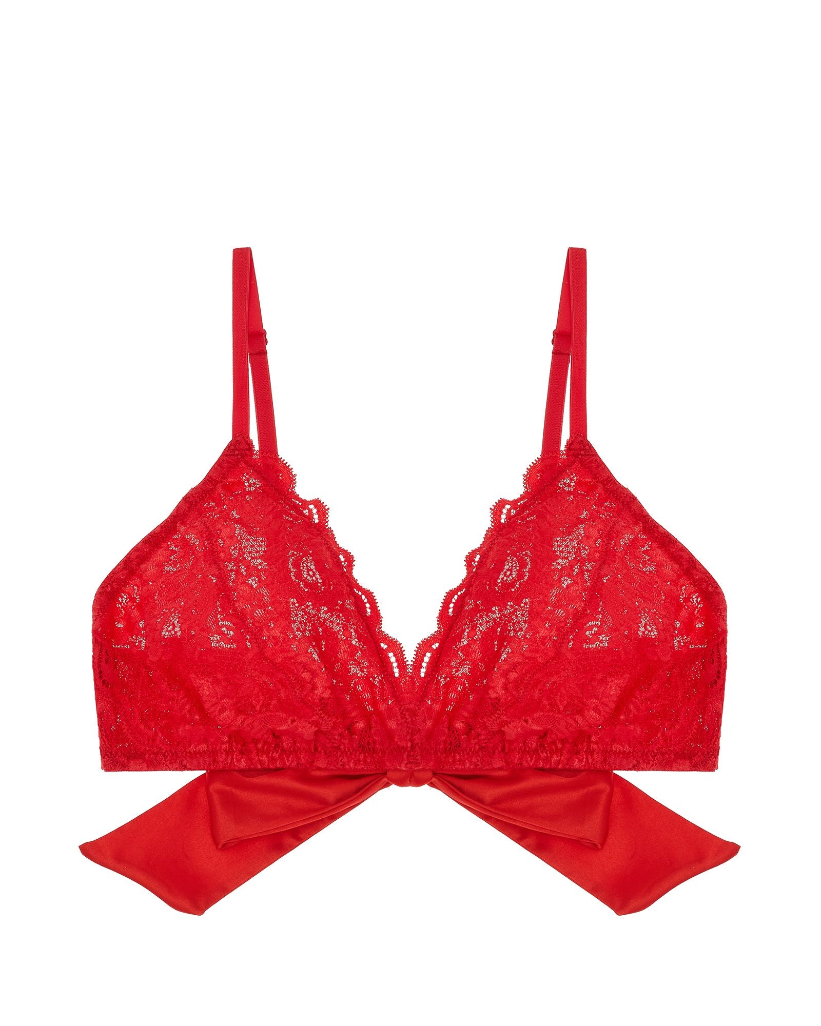 Cosabella Never Say Never Tie Me Up Triangle Bralette in red