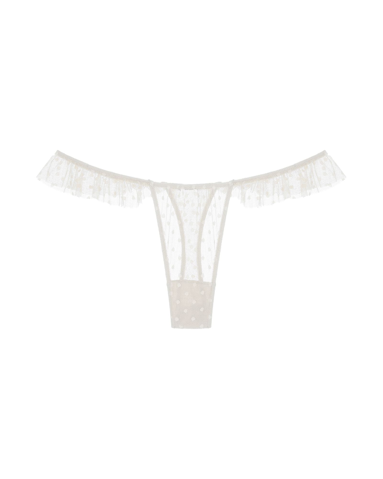 Only Hearts Coucou Lola Ruffle Thong in white