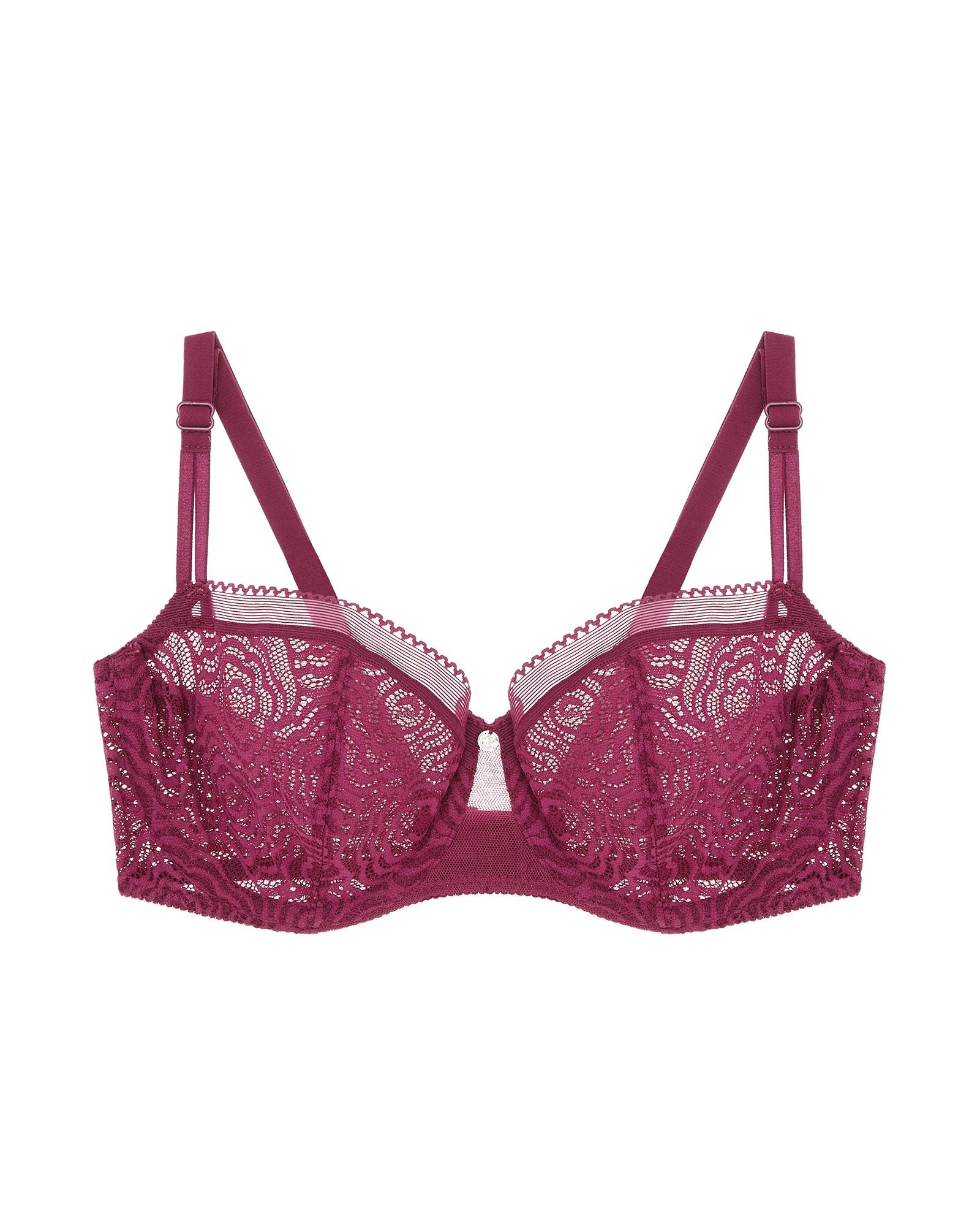 Chantelle C Jolie Lace Unlined Demi Bra in purple