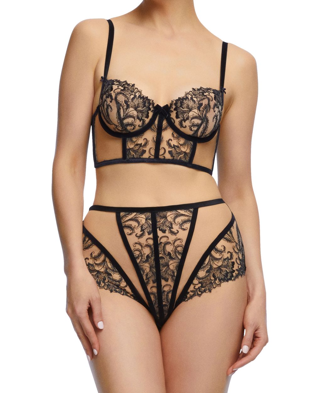 Dita Von Teese Nocturnelle Long Line Bra in black