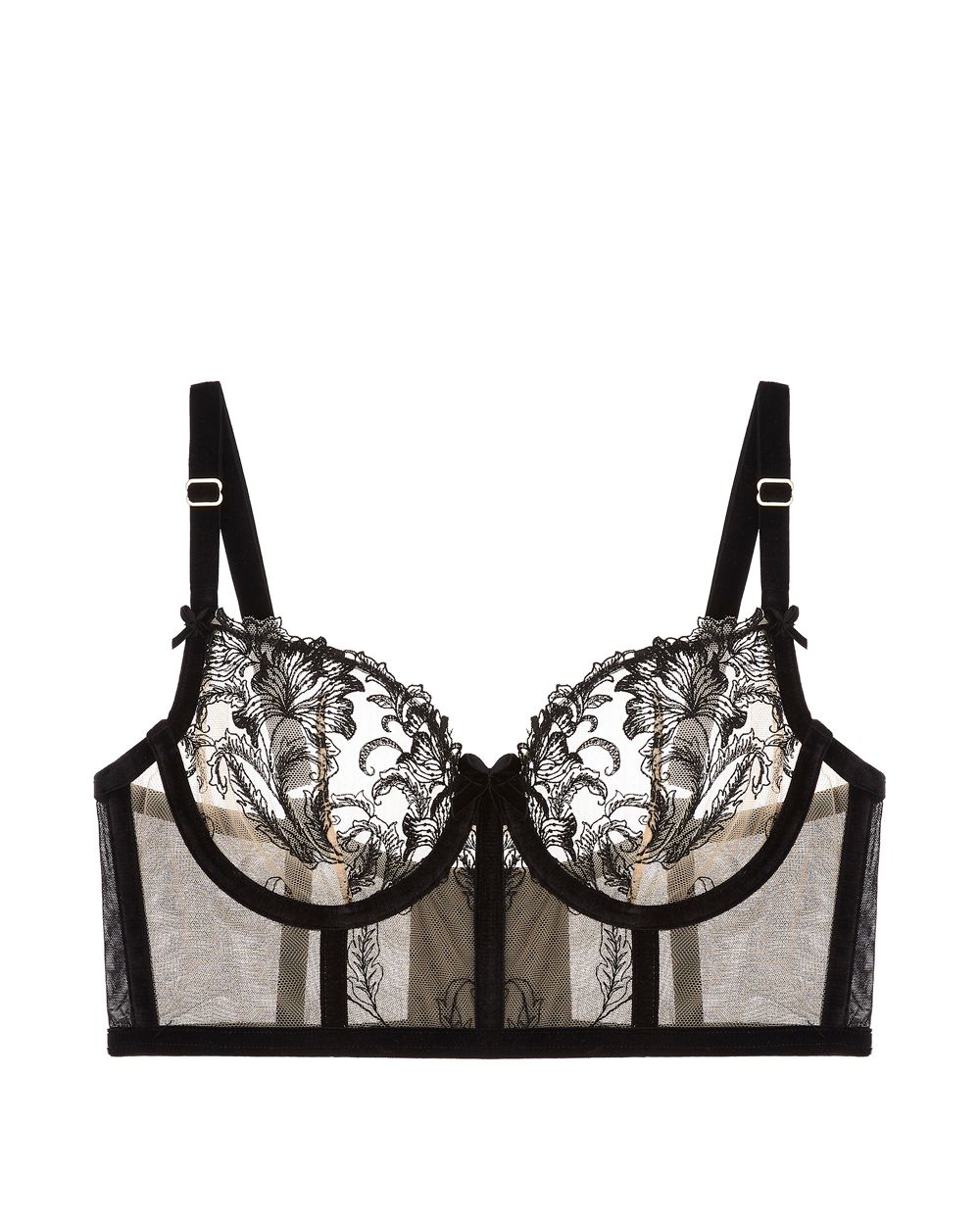 Dita Von Teese Nocturnelle Long Line Bra in black