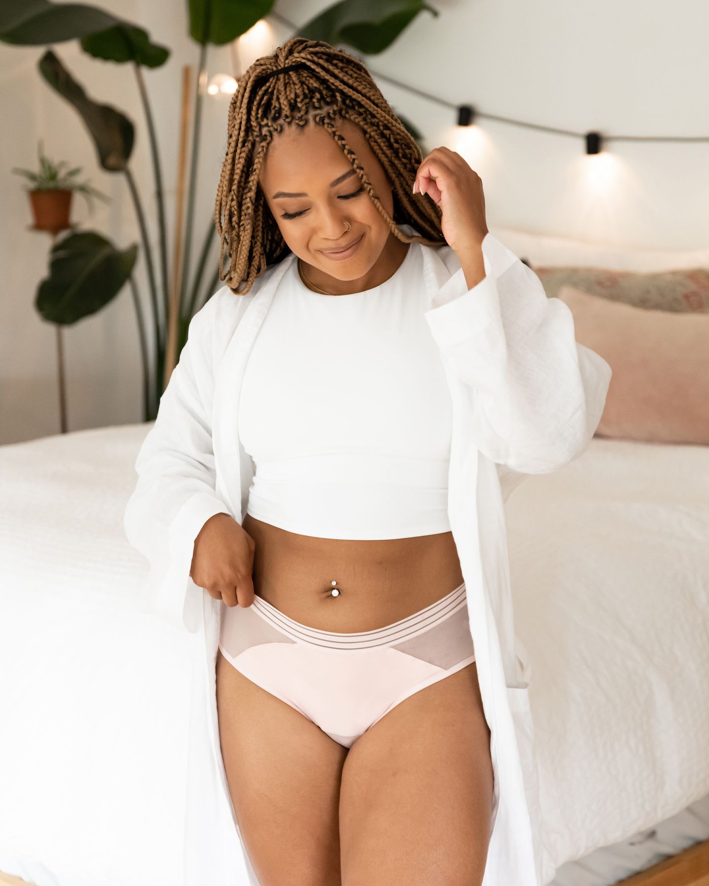 Saalt Leakproof Mesh Hipster in pink