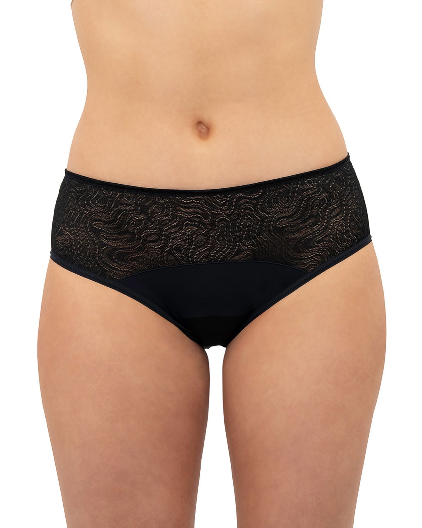 Saalt Leakproof Lace Hipster in black
