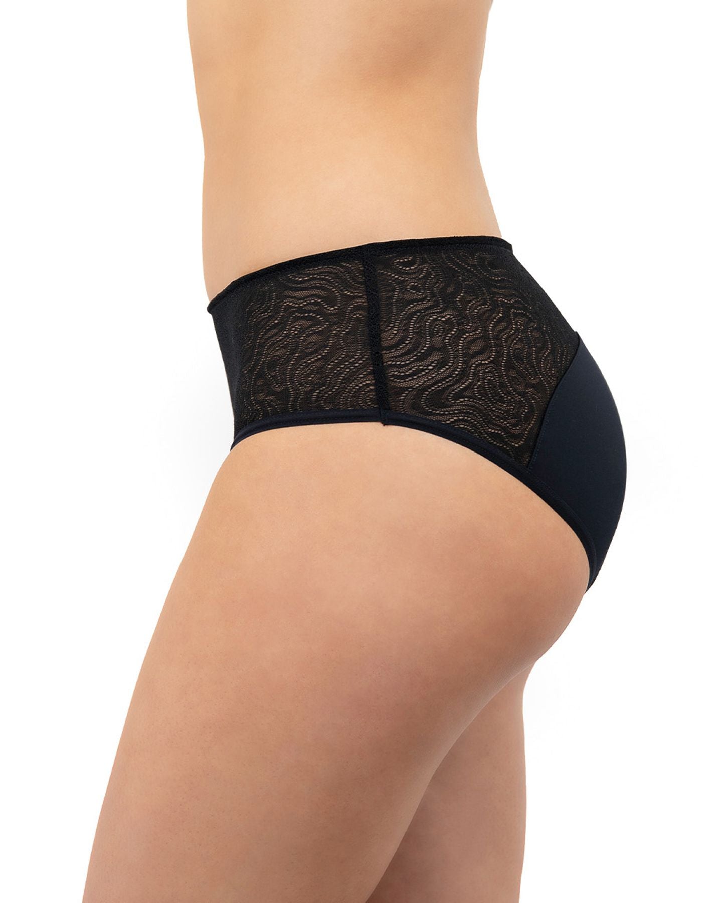 Saalt Leakproof Lace Hipster in black