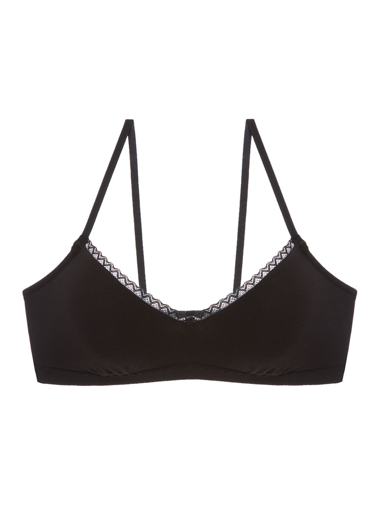 Cosabella Soft Cotton V-Neck Bralette in black