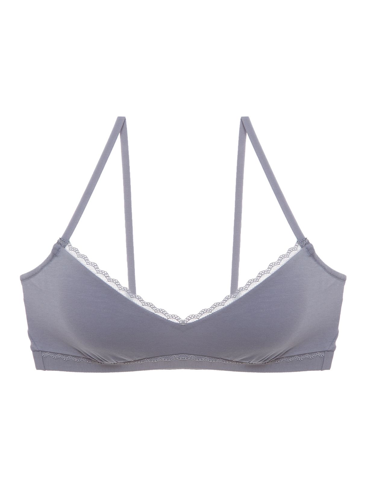 Cosabella Soft Cotton V-Neck Bralette in gray