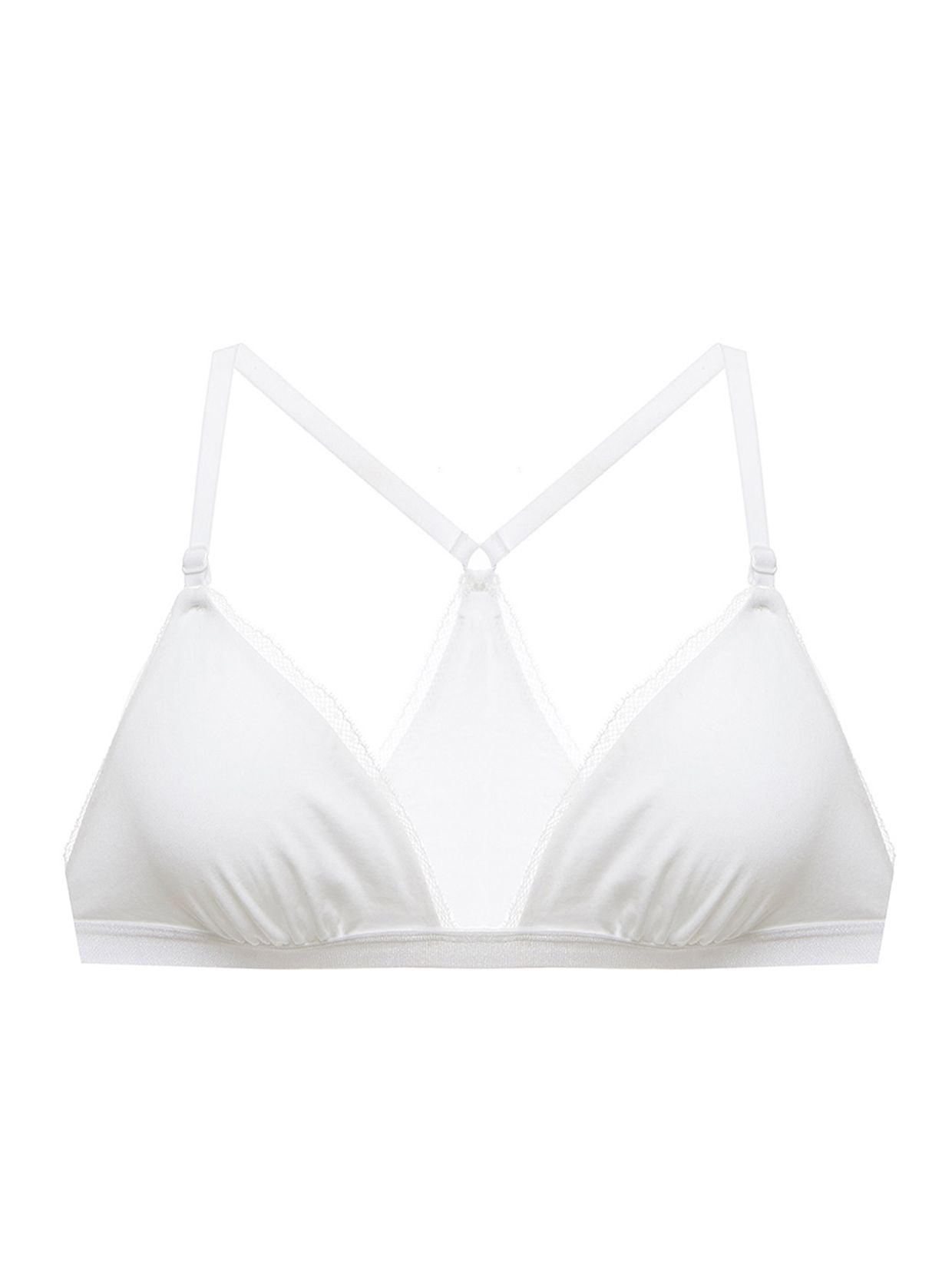 Cosabella Soft Cotton Racerback Bralette in white