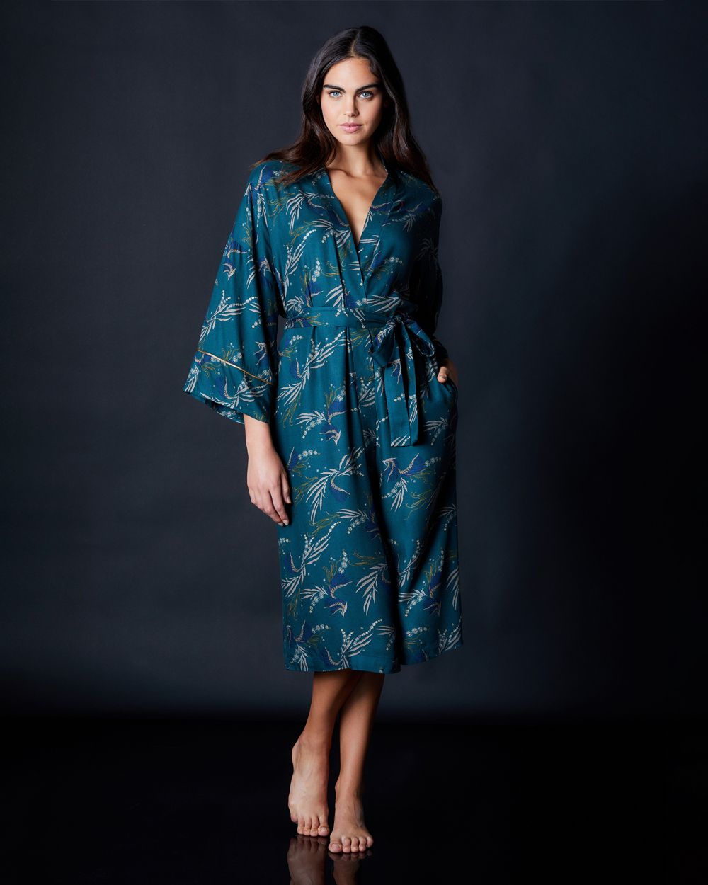 Hanro Celia Robe in green