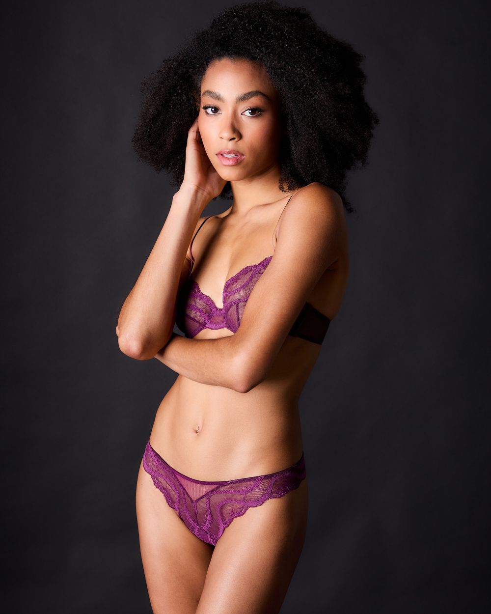 Kiki de Montparnasse Leche Moi Demi Bra in purple