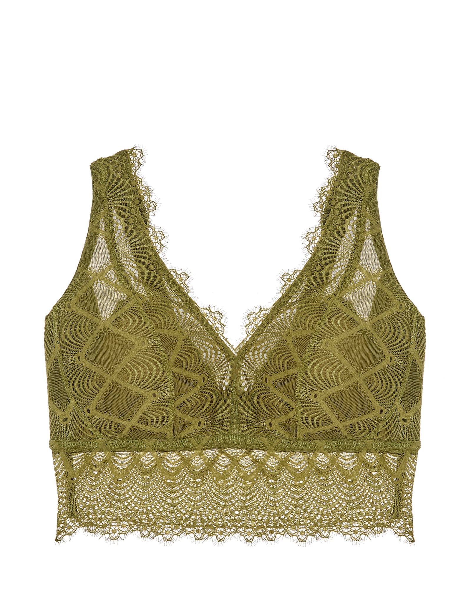 Cosabella Allure Curvy Plunge Bralette in green