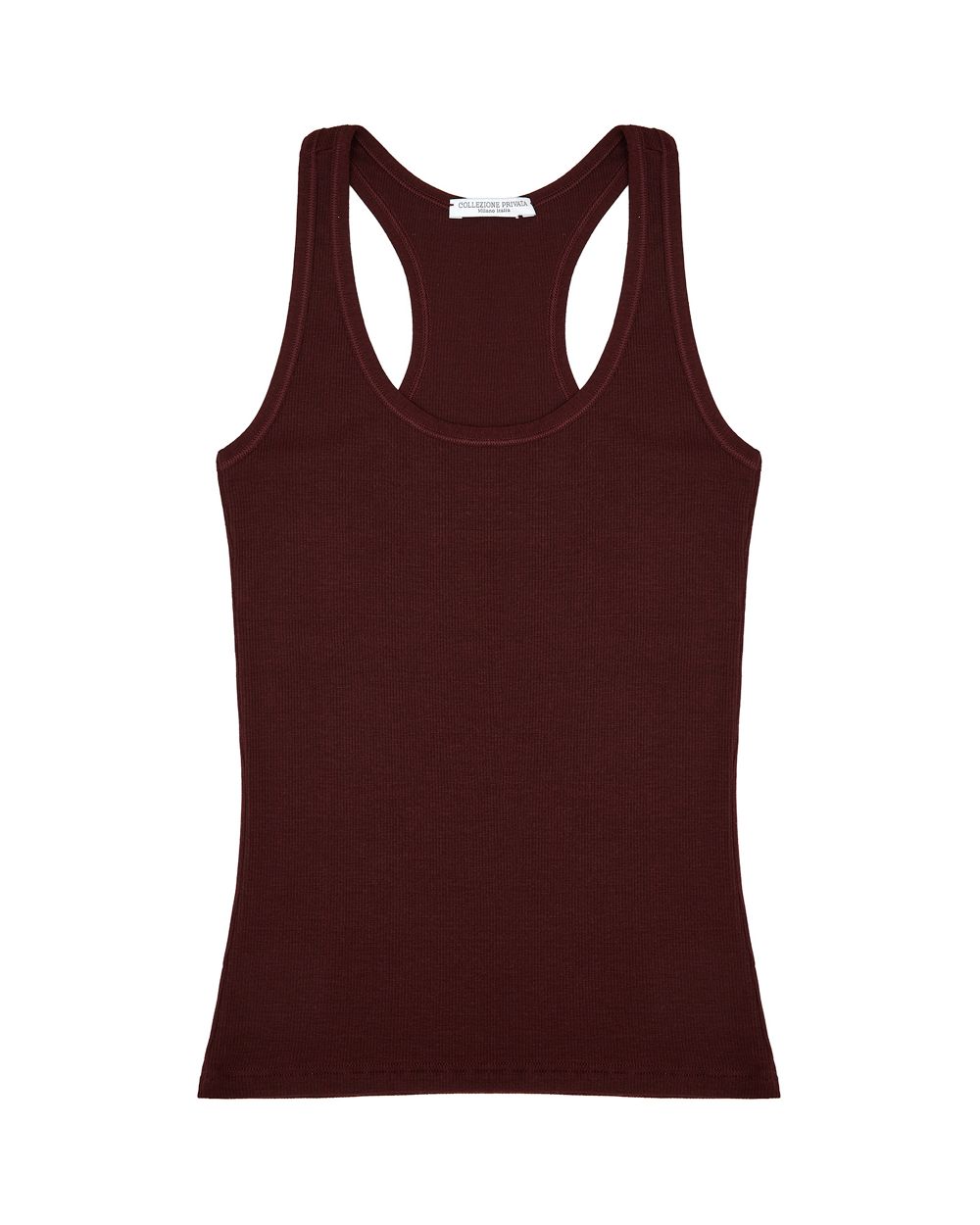 Collezione Privata Fine Rib Racerback Tank in red