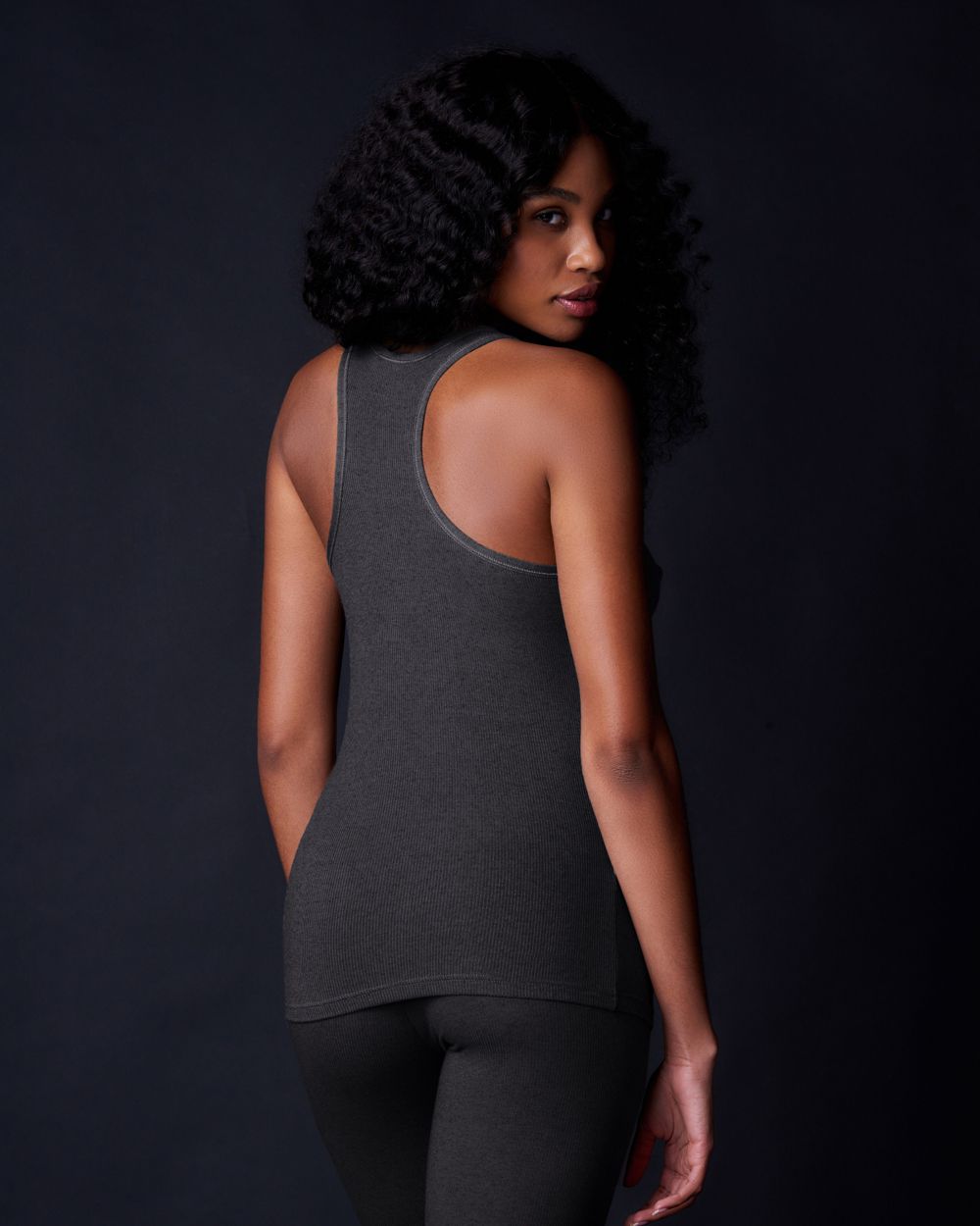 Collezione Privata Fine Rib Racerback Tank in gray
