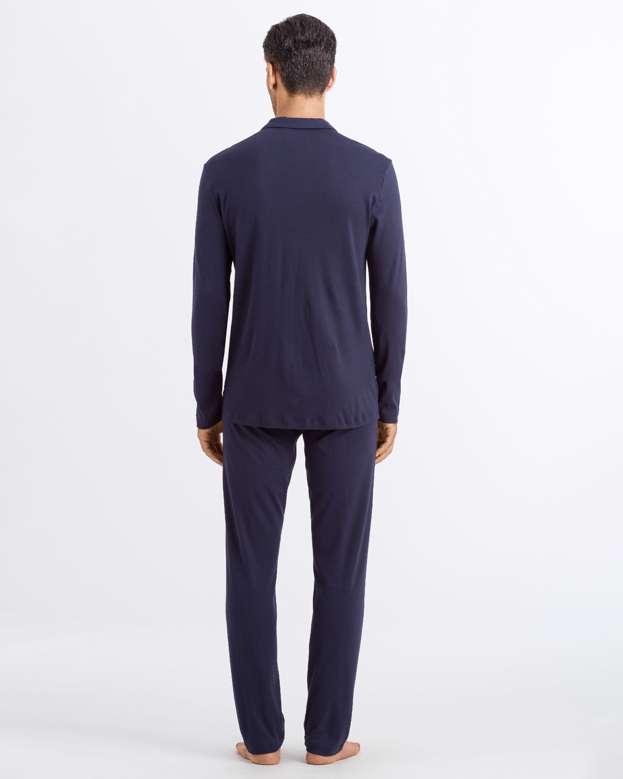 Hanro Night and Day Long Sleeve Men's Pajama in blue