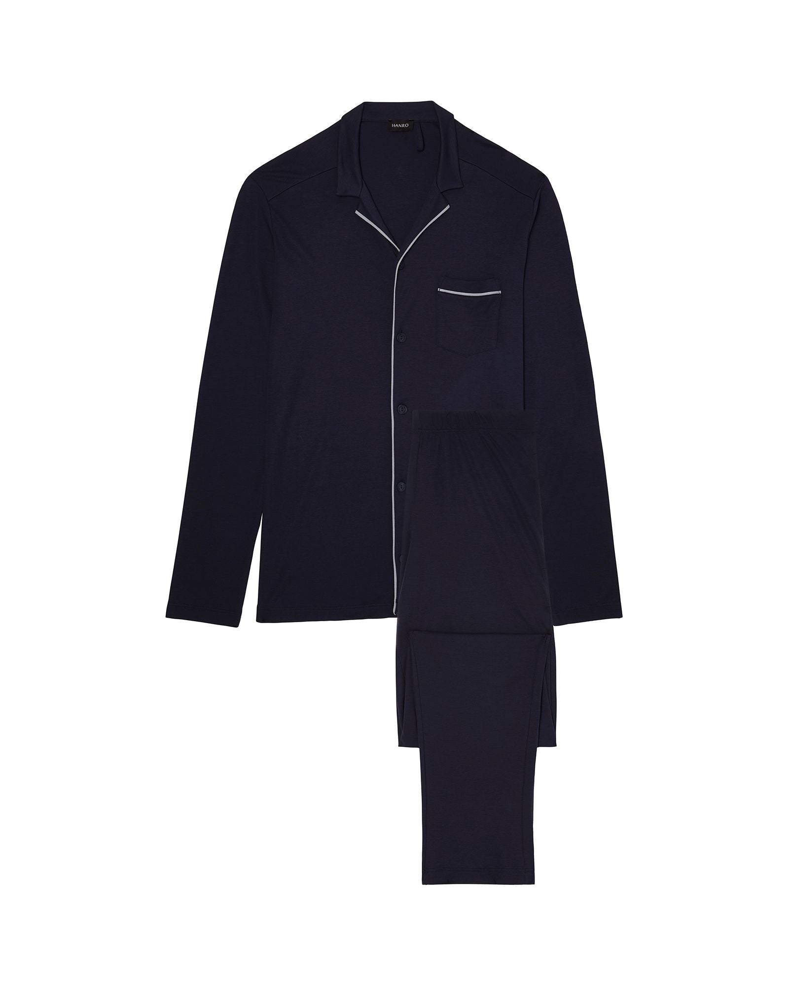 Hanro Night and Day Long Sleeve Men's Pajama in blue