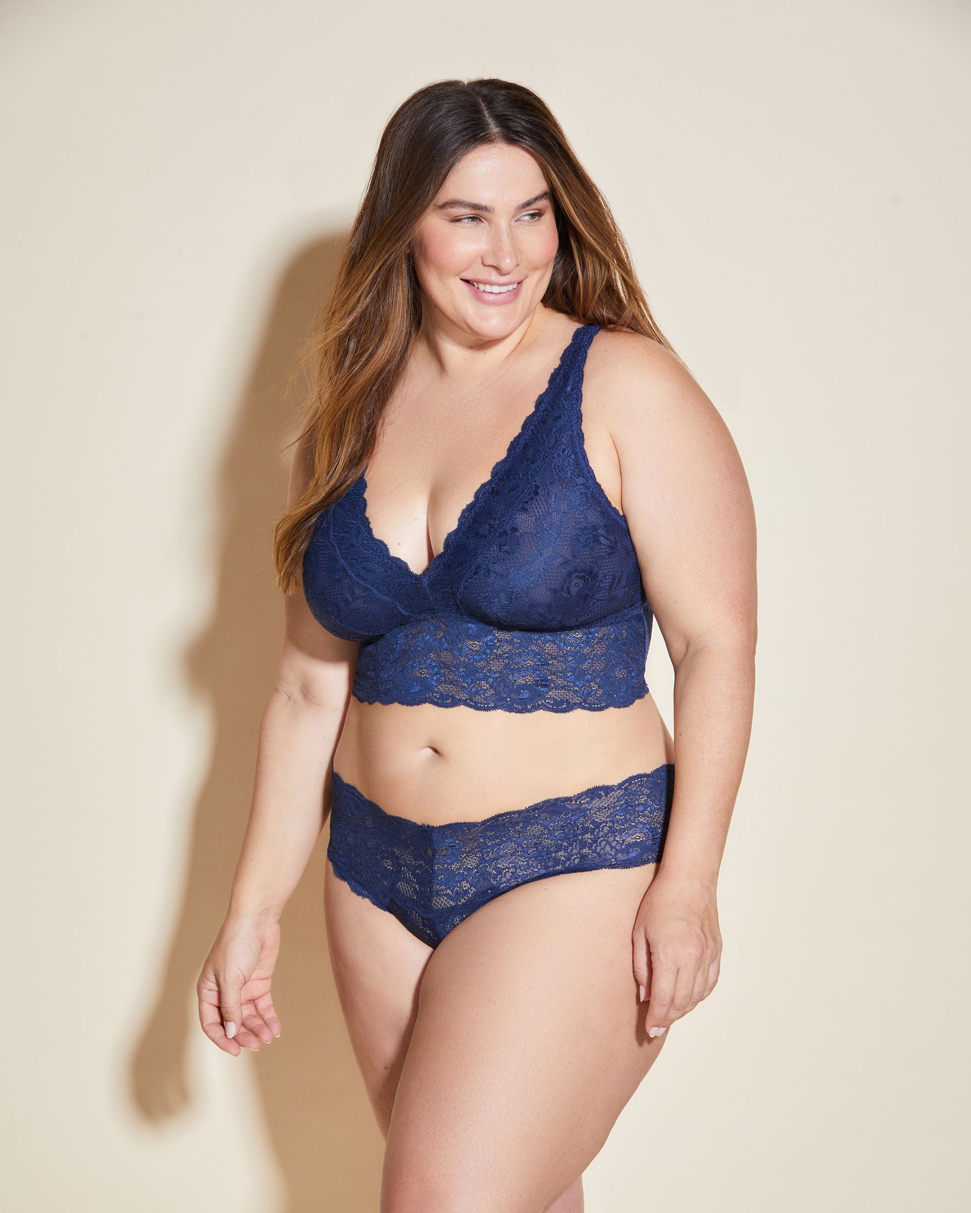 Cosabella Never Say Never Extended Plungie Bralette in blue