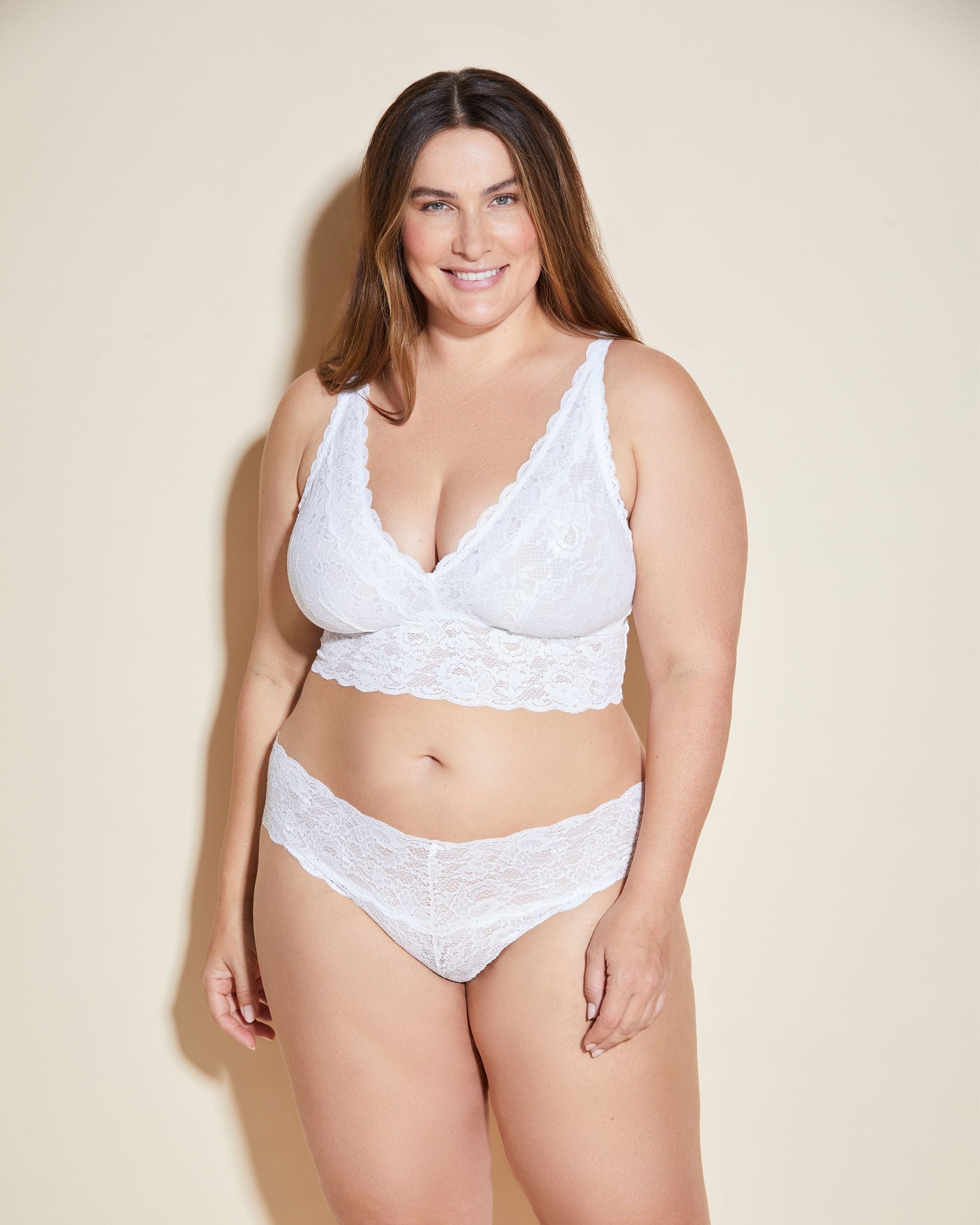 Cosabella Never Say Never Extended Plungie Bralette in white
