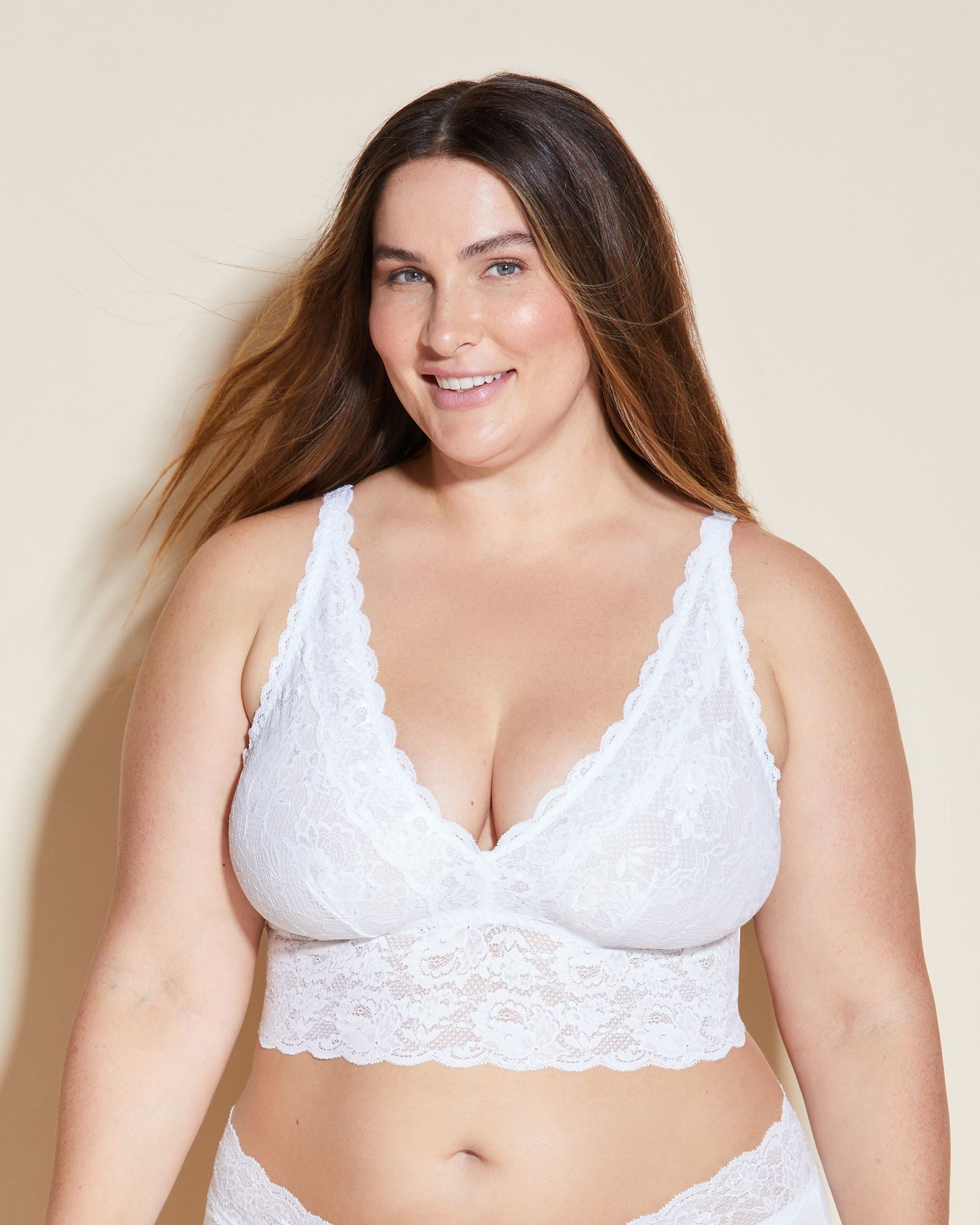 Cosabella Never Say Never Extended Plungie Bralette in white
