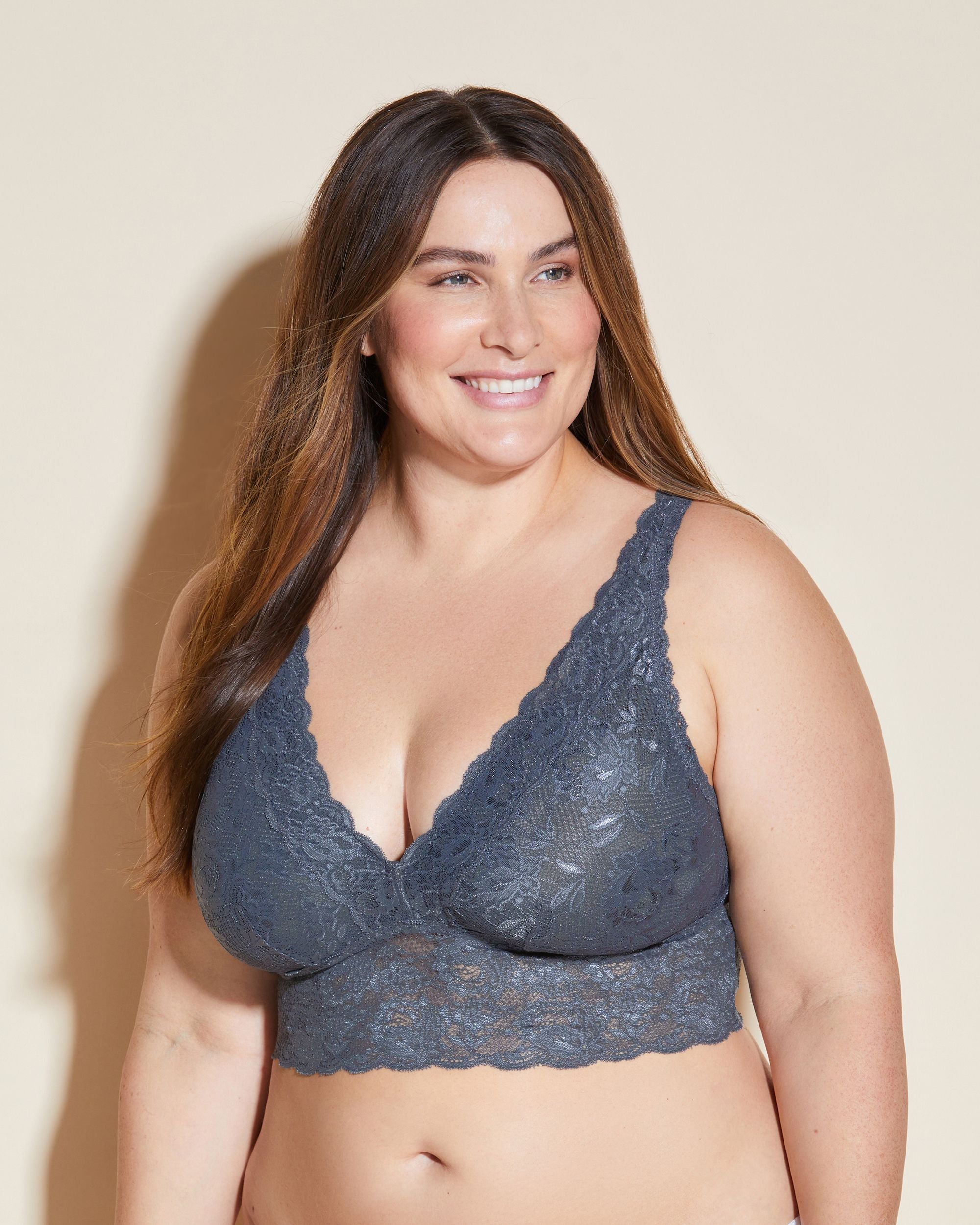 Cosabella Never Say Never Extended Plungie Bralette in gray
