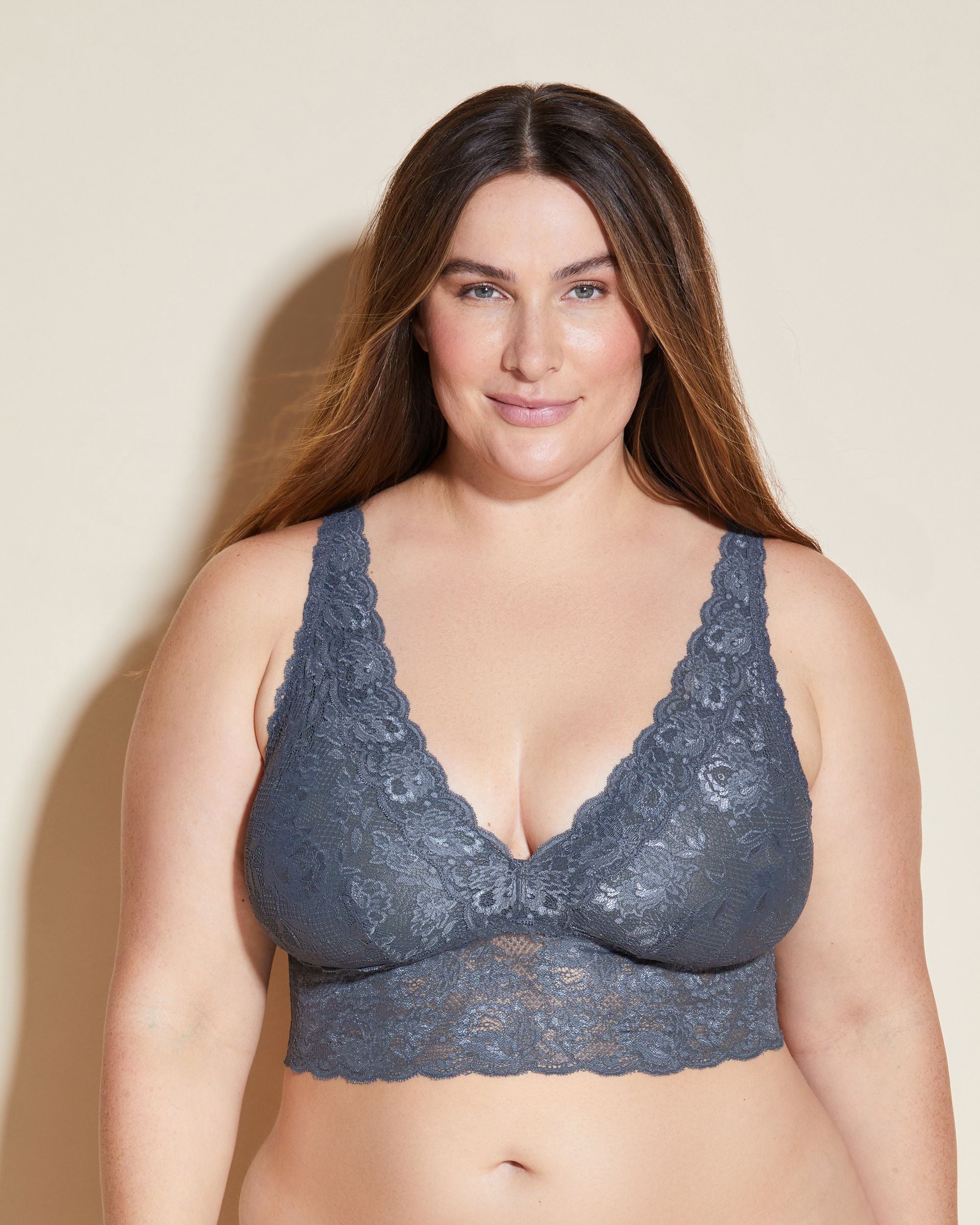 Cosabella Never Say Never Extended Plungie Bralette in gray